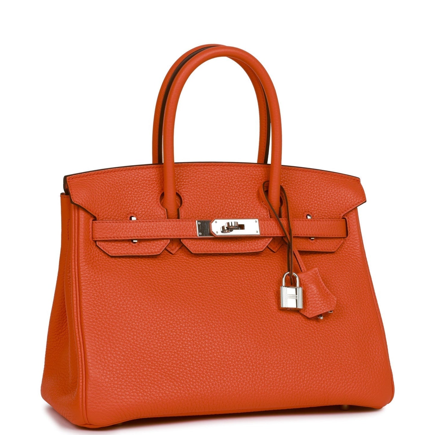 Hermes Birkin Orange Poppy Verso Clemence Palladium Hardware Travel Bag