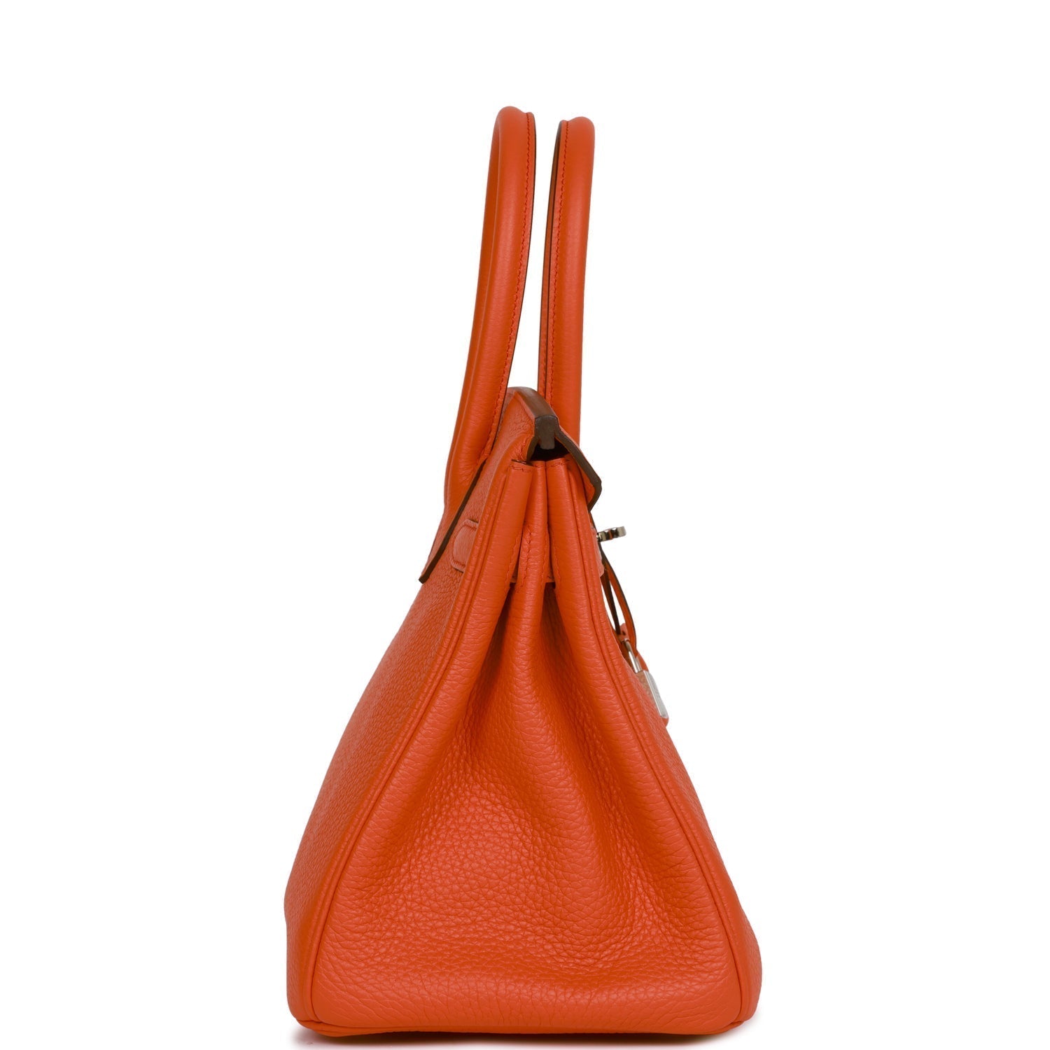 Hermes Birkin Poppy Verso Clemence Palladium Hardware Handbag Orange Travel Bag