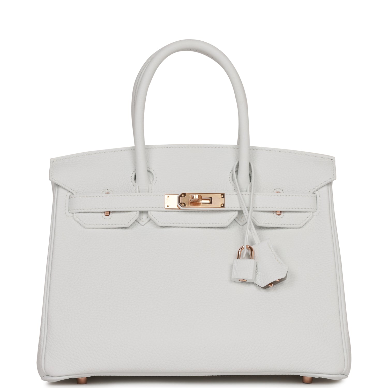 Hermes Special Order Hss Birkin Verso Clemence Rose White Gold Travel Bag