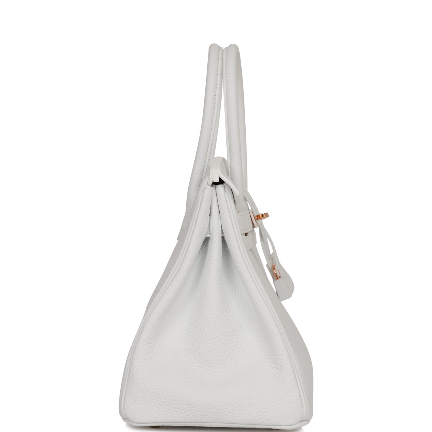 Hermes Special Order Hss Birkin Verso Clemence Rose White Gold Travel Bag