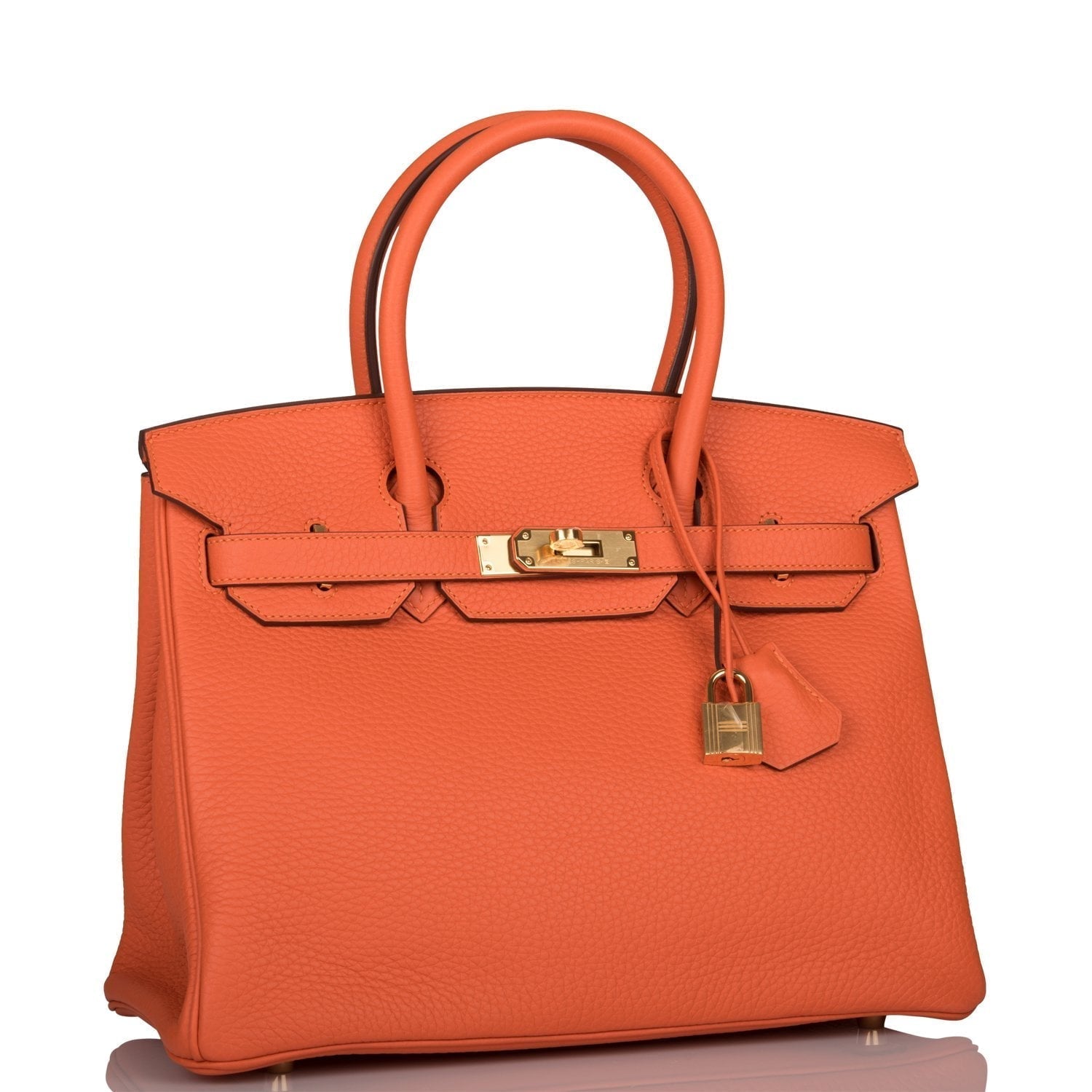 Hermes Birkin Feu Clemence Hardware Handbag Gold Travel Bag