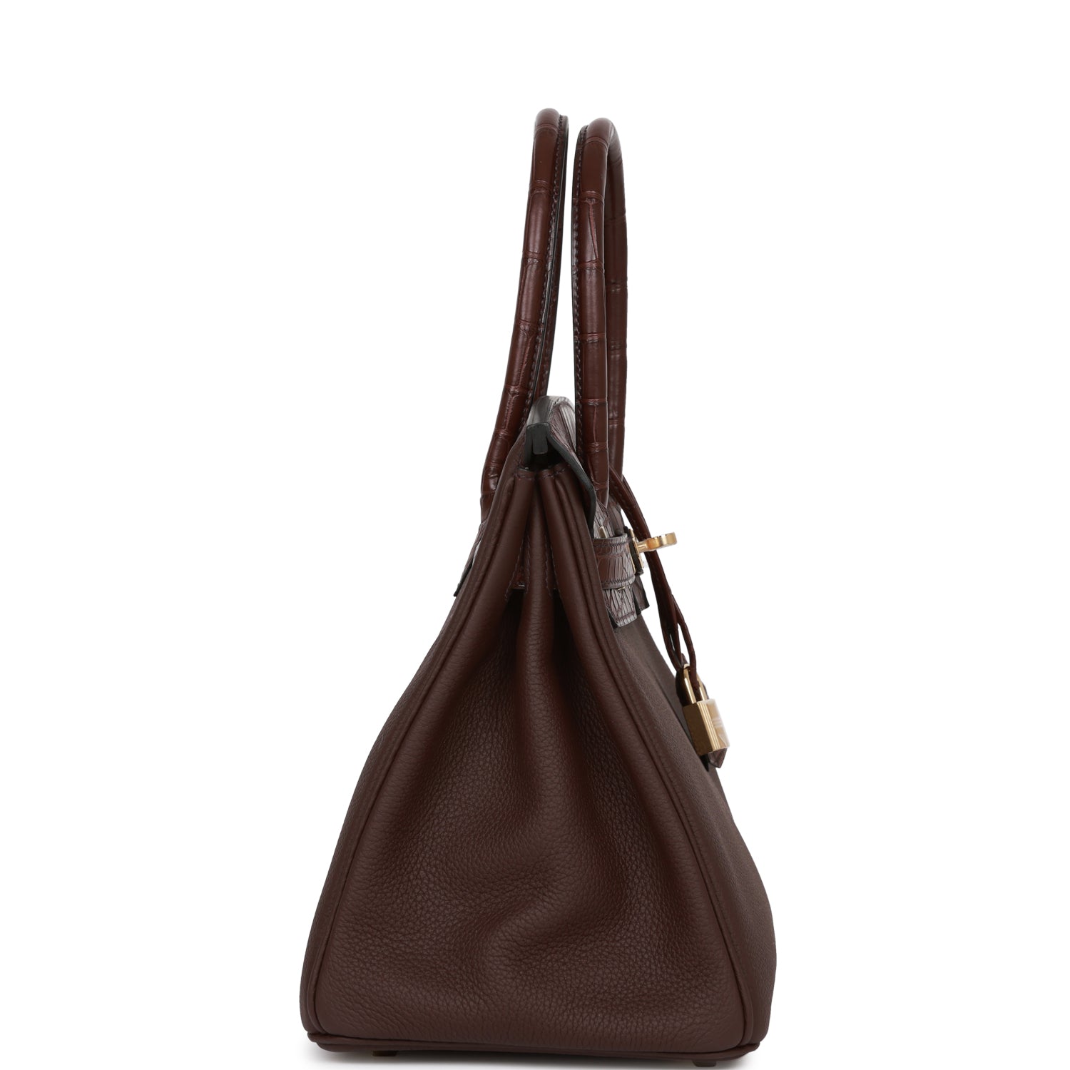 Hermes Birkin Rouge Sellier Matte Alligator And Togo Gold Travel Bag