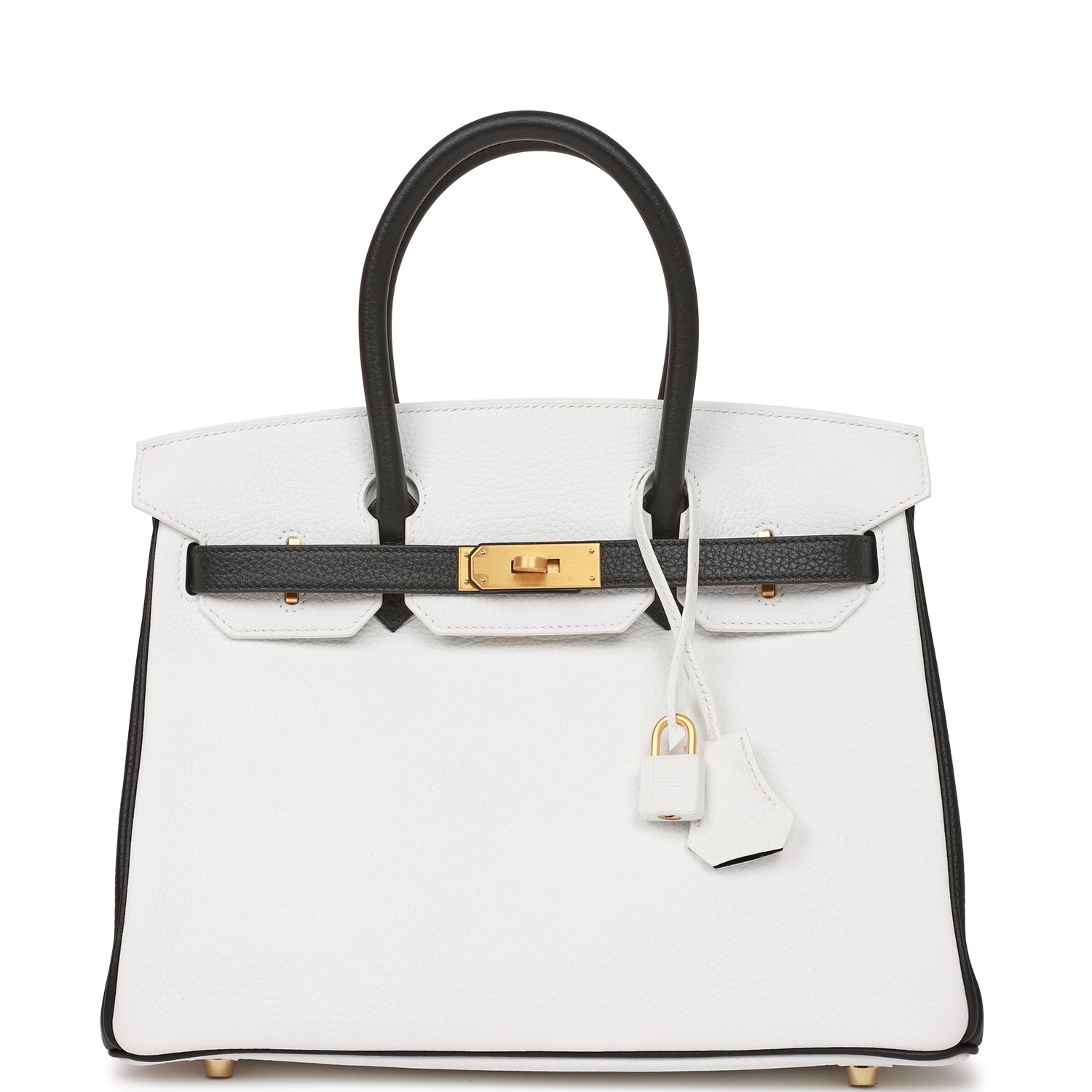 Hermes Special Order Hss Birkin And Clemence Brushed Black White Travel Bag