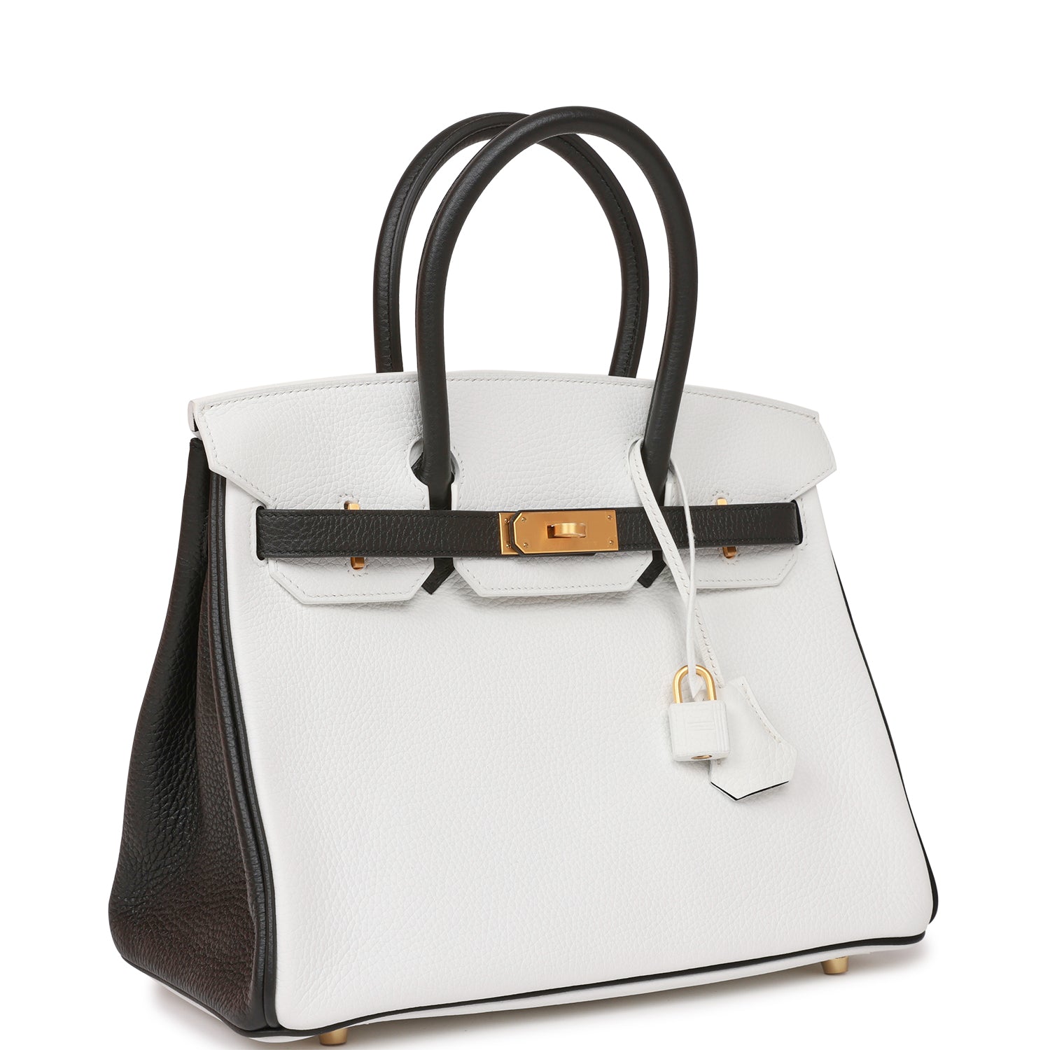 Hermes Special Order Hss Birkin And Clemence Brushed Black White Travel Bag