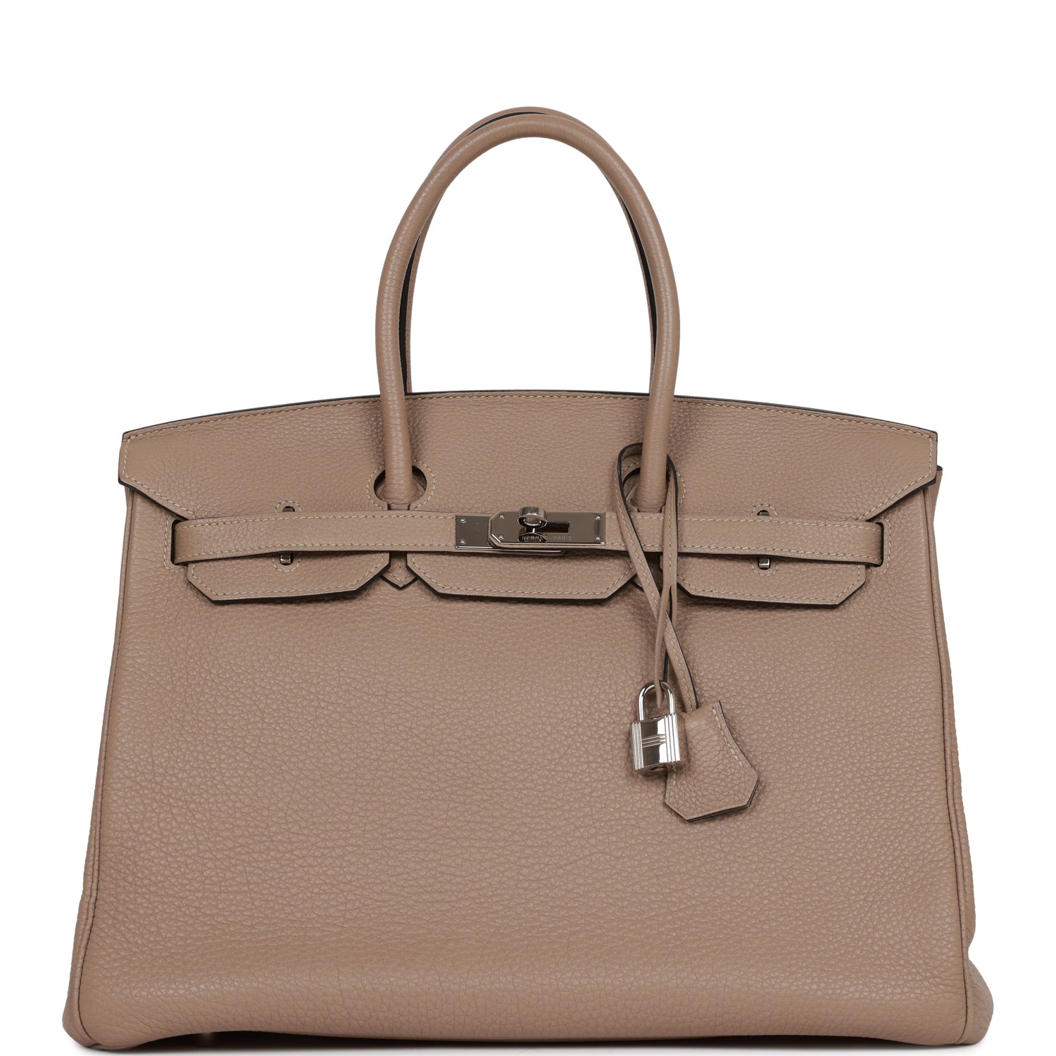 Hermes Birkin Gris Tourterelle Togo Palladium Hardware Handbag Travel Bag