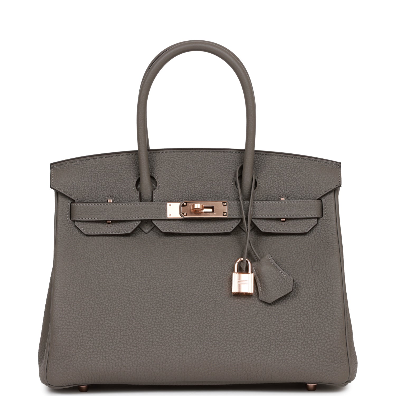 Hermes Birkin Gris Meyer Togo Rose Hardware Handbag Gold Travel Bag Hardware 1
