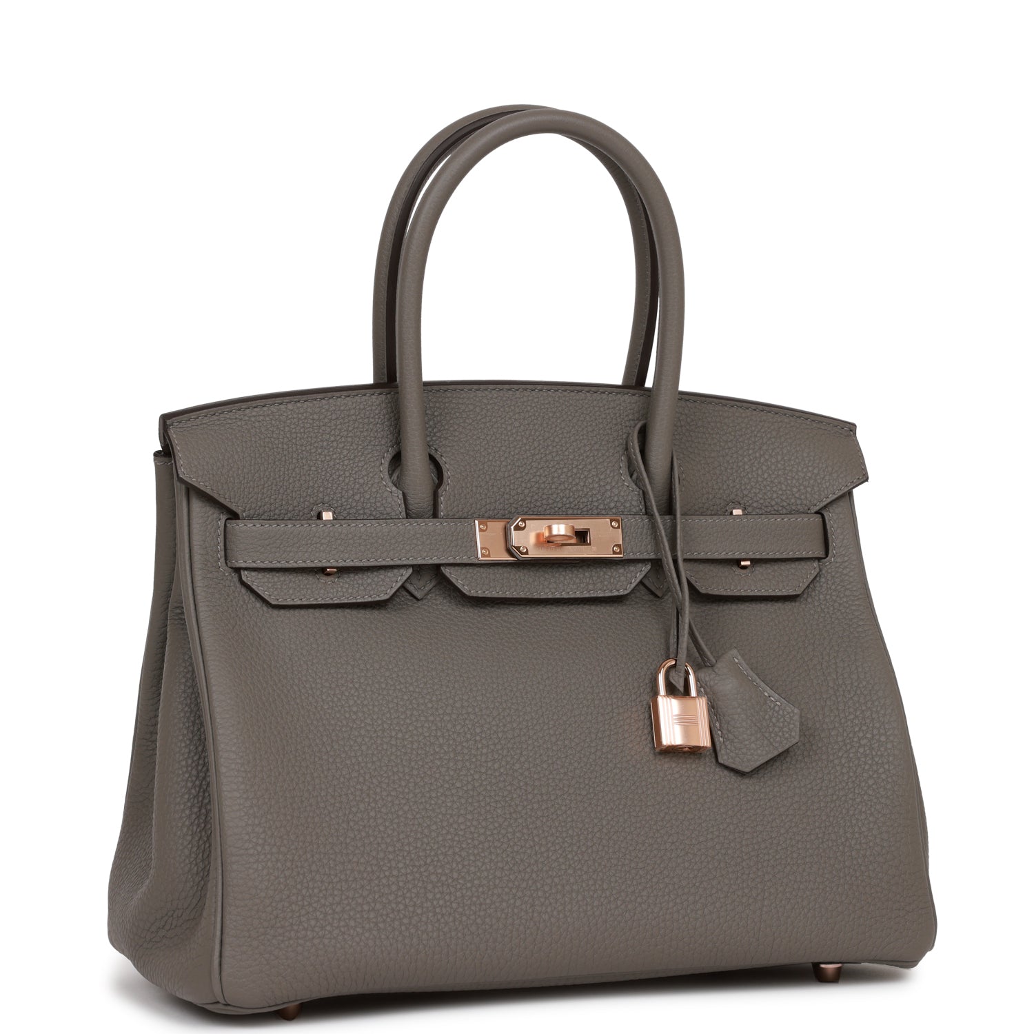 Hermes Birkin Gris Meyer Togo Rose Hardware Handbag Gold Travel Bag Hardware 1