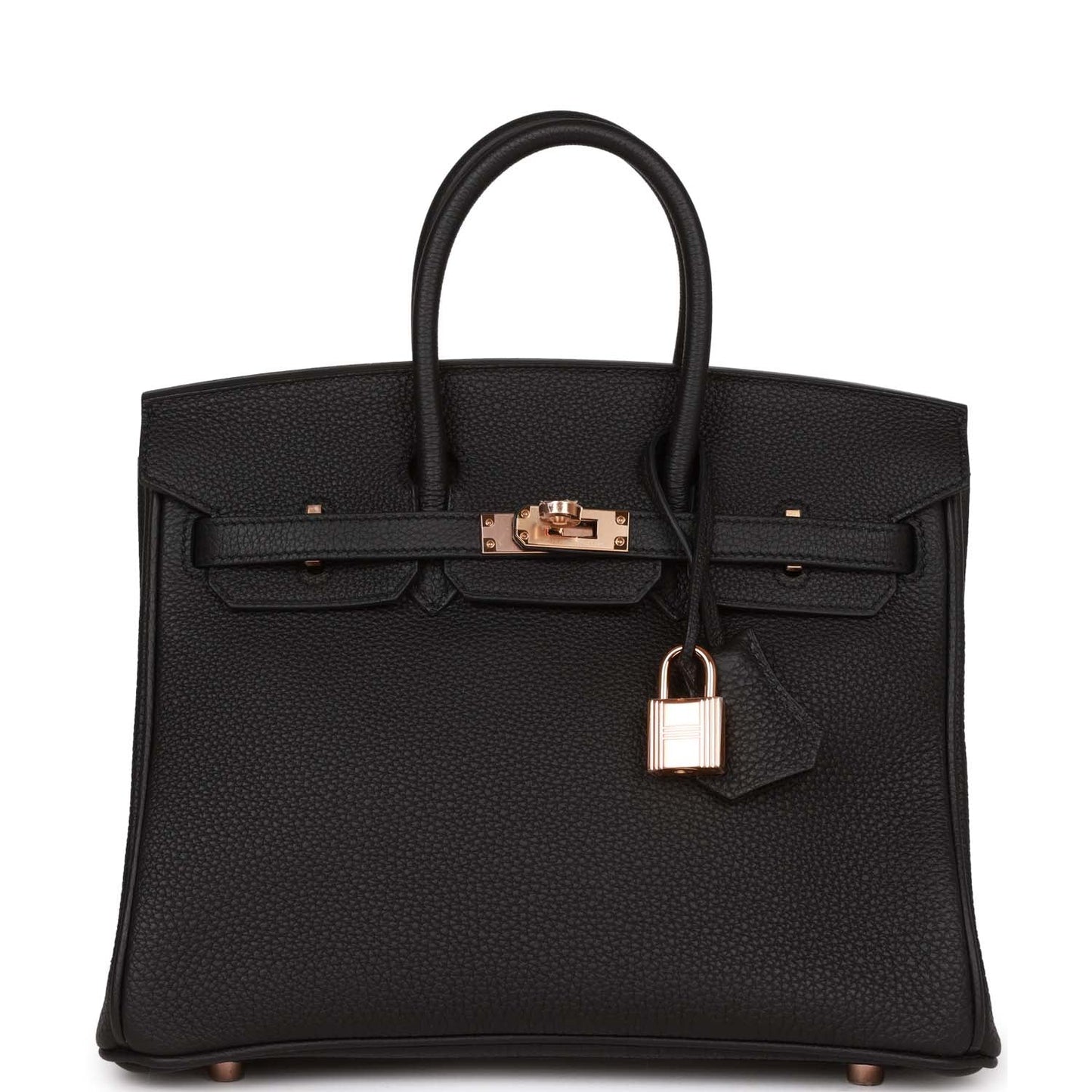 Hermes Birkin Togo Rose Hardware Handbag Black Gold Travel Bag 17