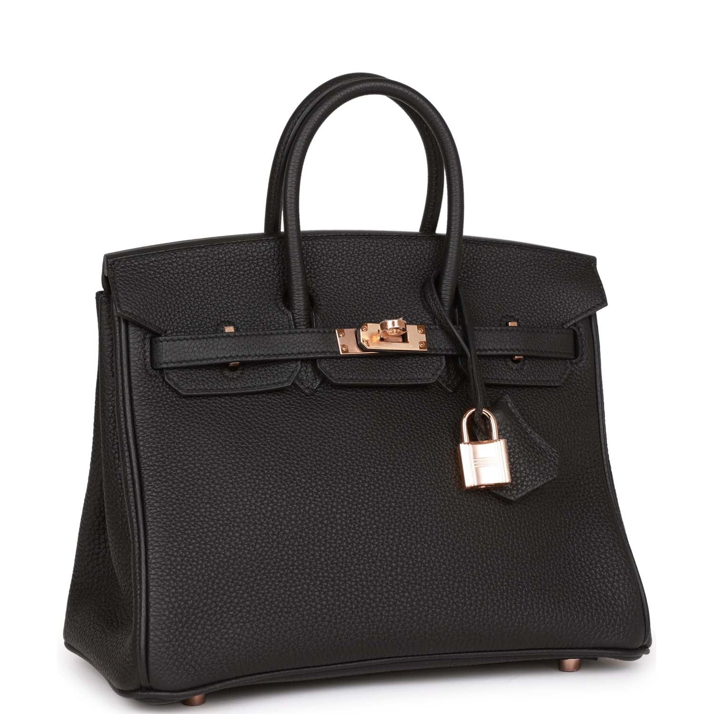 Hermes Birkin Togo Rose Hardware Handbag Black Gold Travel Bag 17
