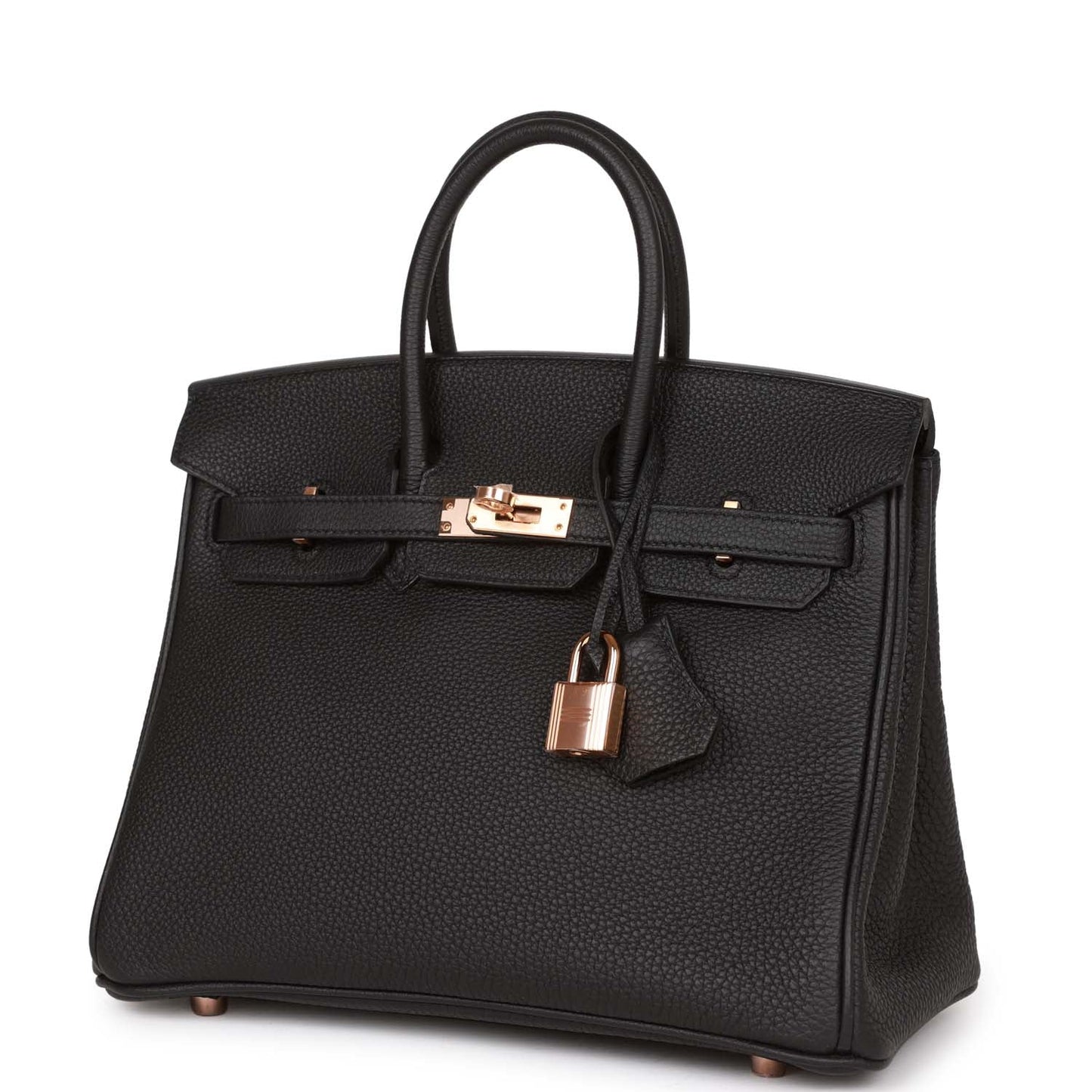 Hermes Birkin Togo Rose Hardware Handbag Black Gold Travel Bag 17