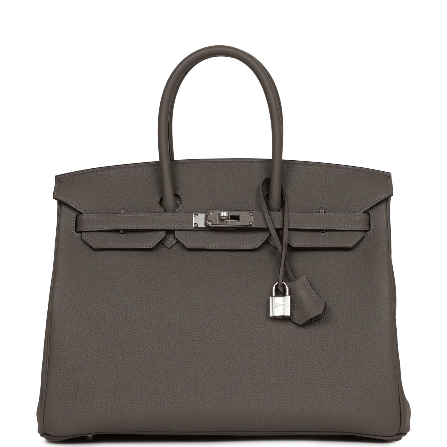 Hermes Birkin Gris Meyer Togo Palladium Hardware Handbag Travel Bag