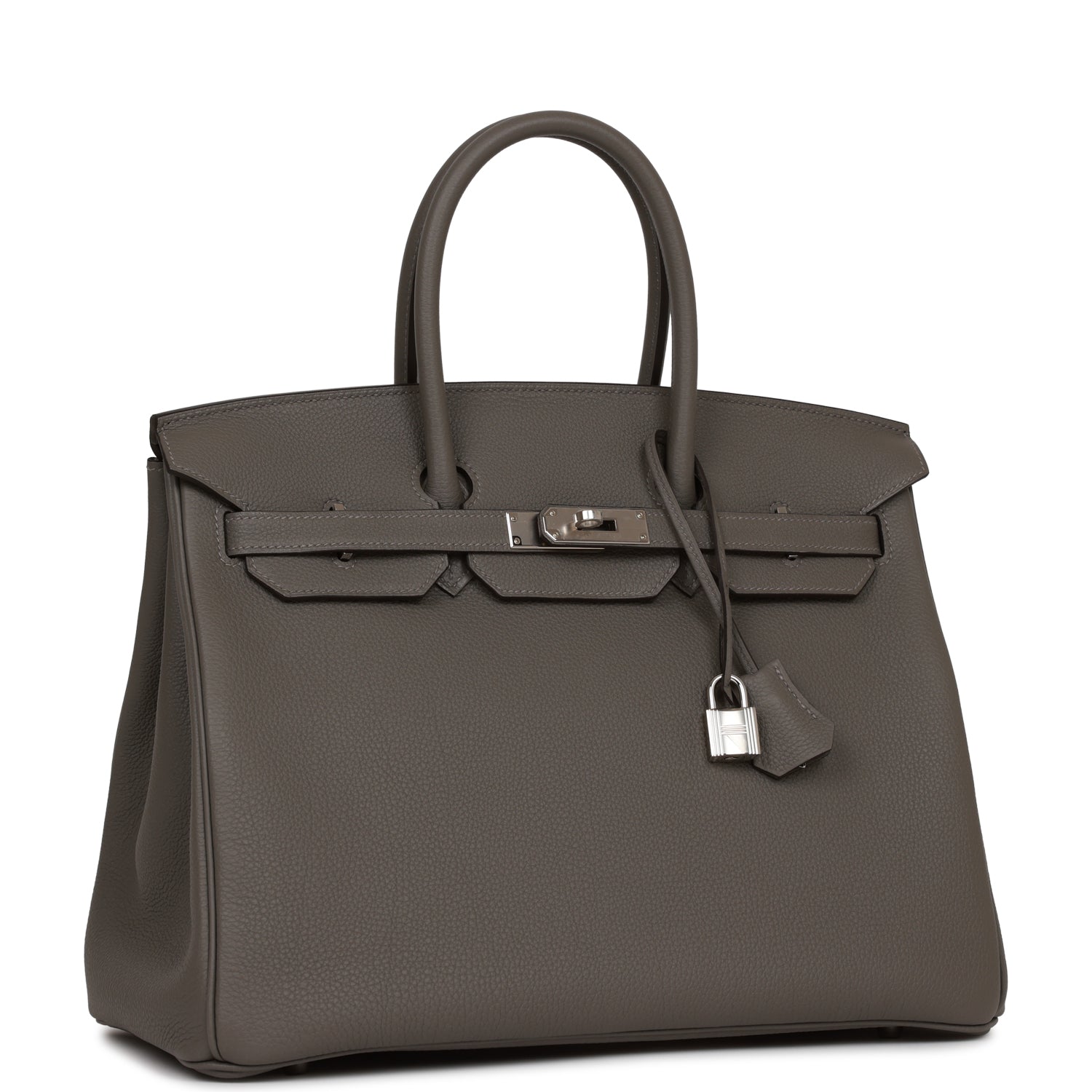 Hermes Birkin Gris Meyer Togo Palladium Hardware Handbag Travel Bag