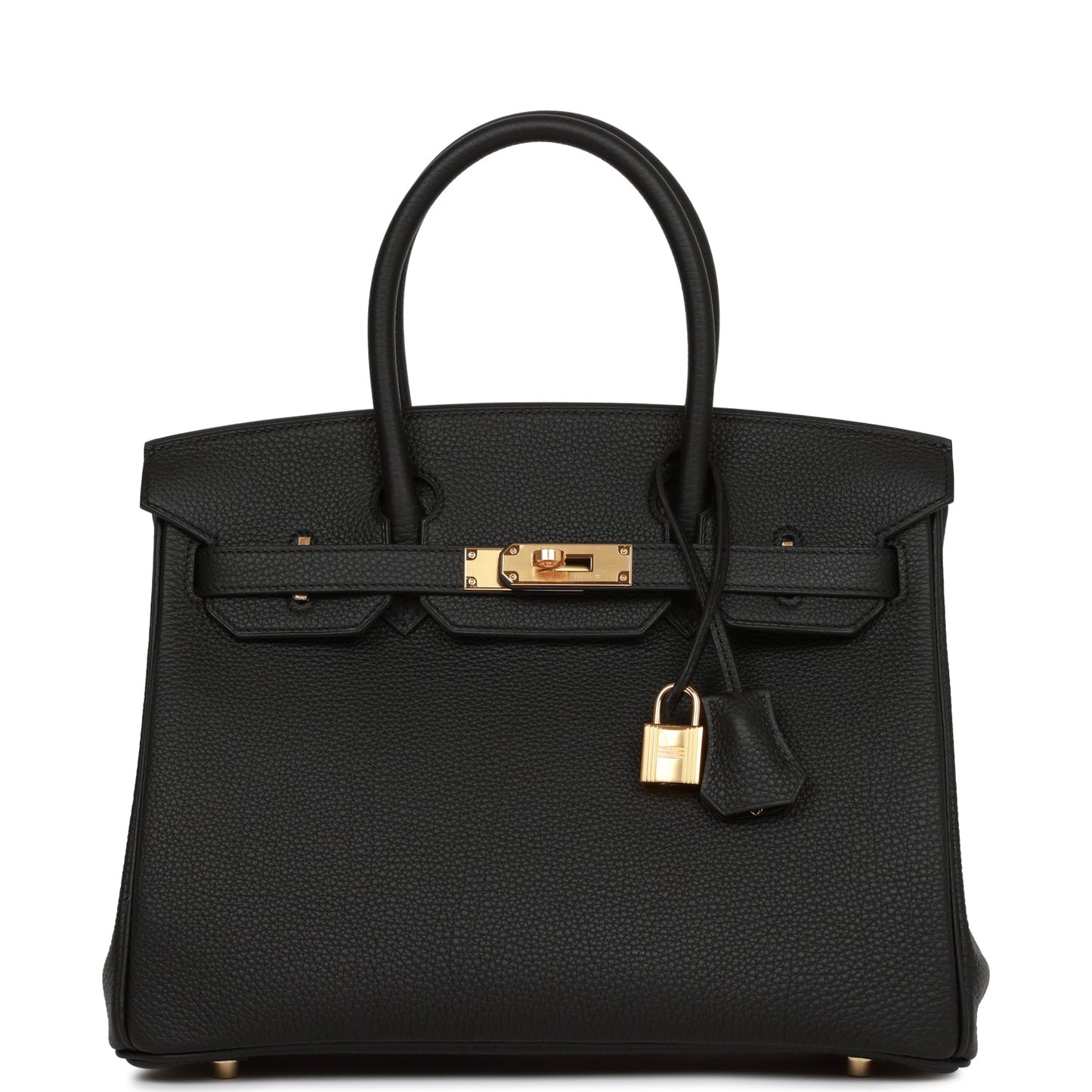 Hermes Birkin Togo Hardware Handbag Black Gold Travel Bag 29