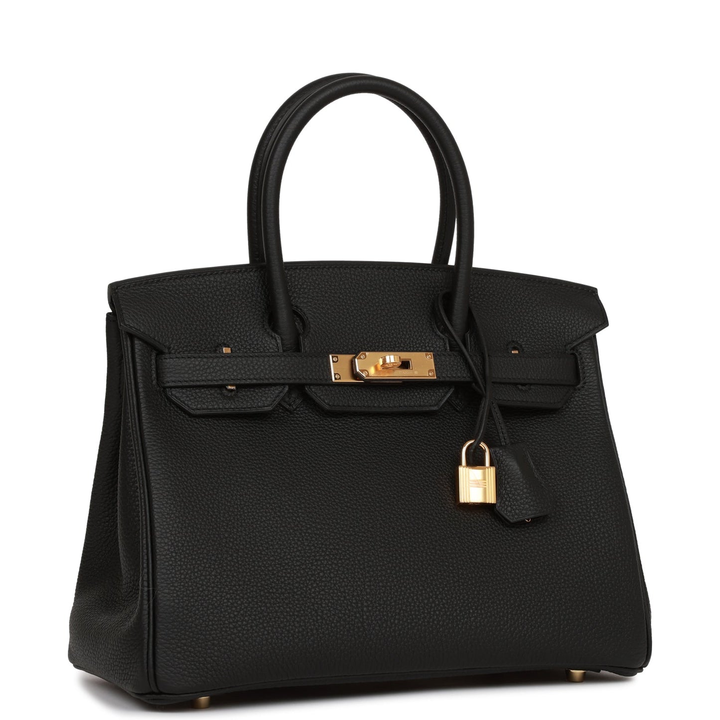Hermes Birkin Togo Hardware Handbag Black Gold Travel Bag 29