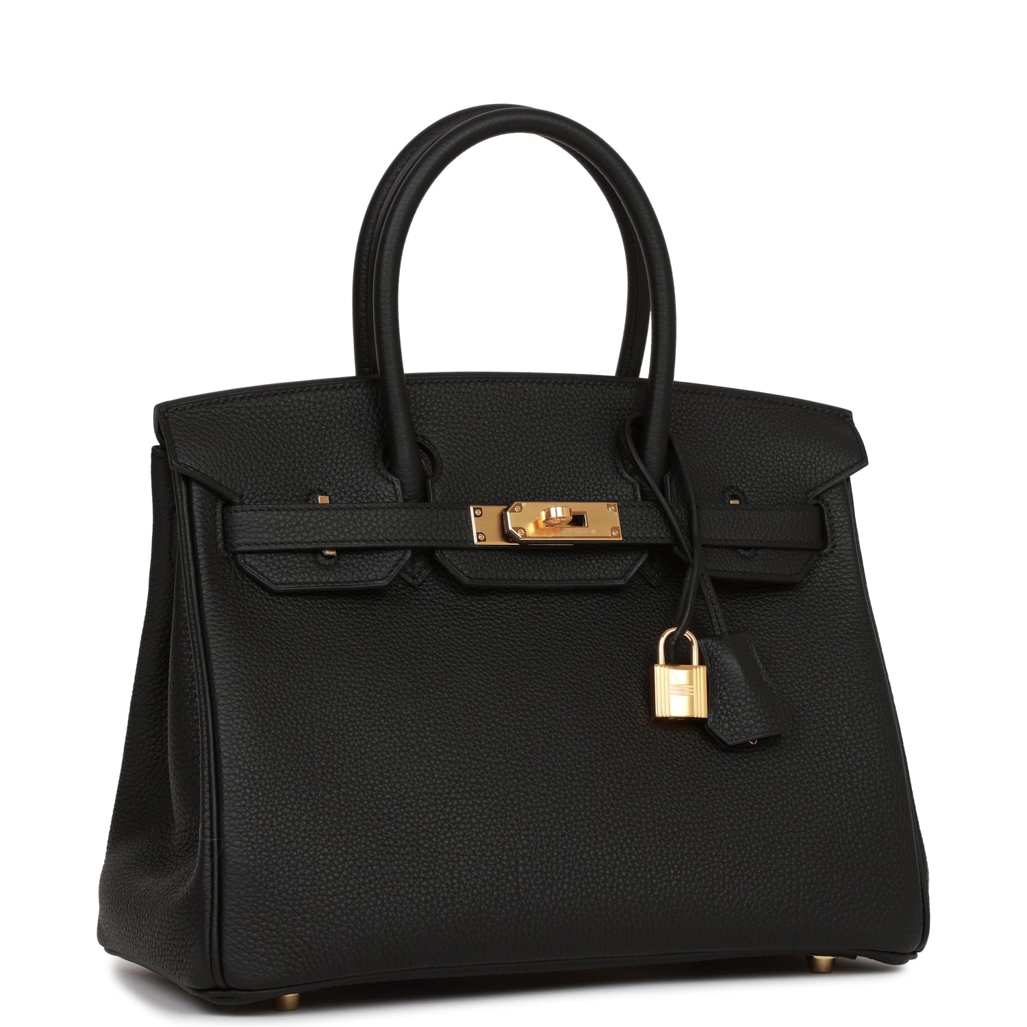 Hermes Birkin Togo Hardware Handbag Black Gold Travel Bag 29