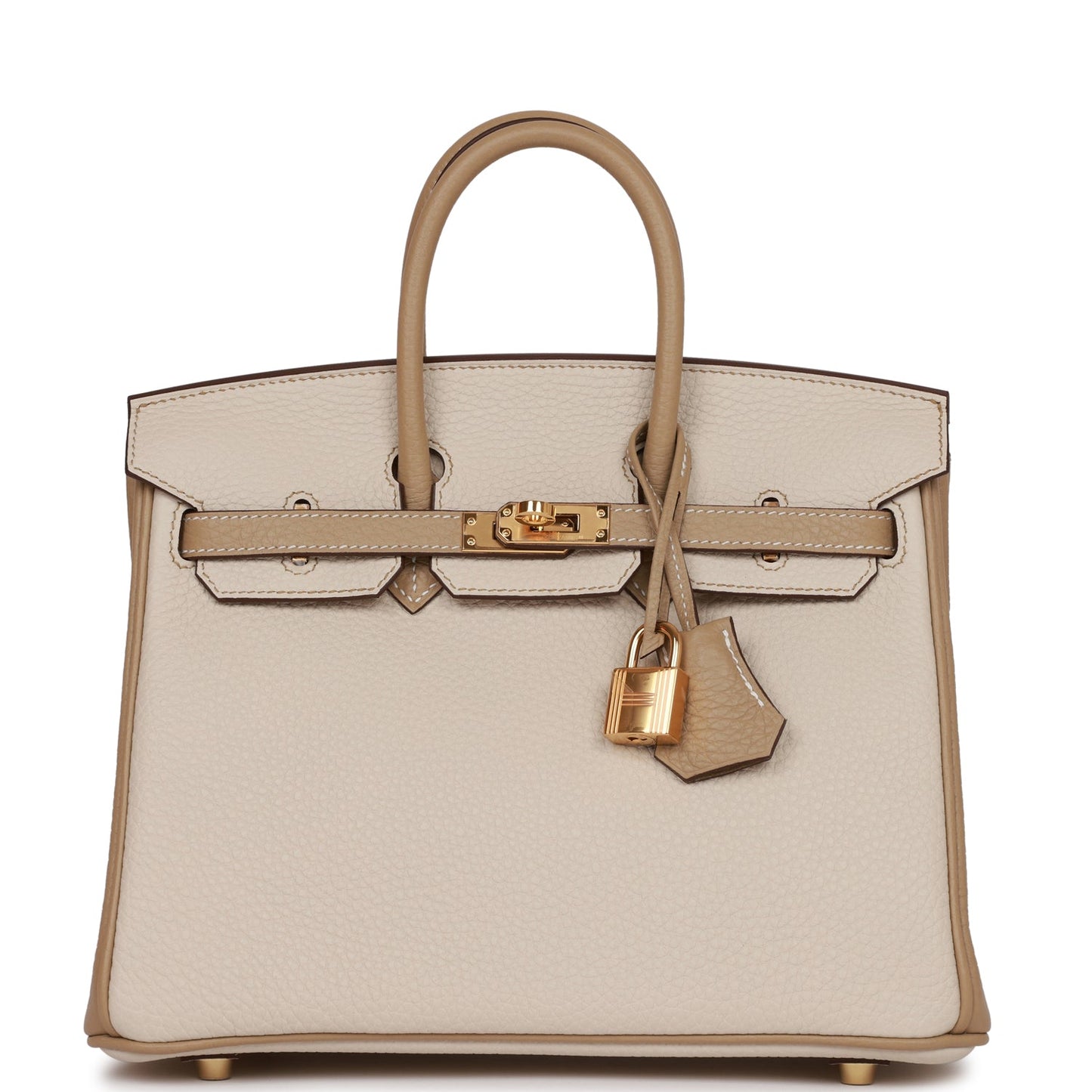 Hermes Special Order Hss Birkin Craie And Trench Gold Travel Bag Gold Hardware