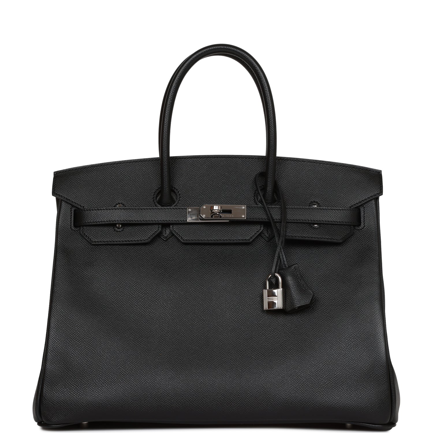 Hermes Birkin Epsom Palladium Hardware Handbag Black Travel Bag