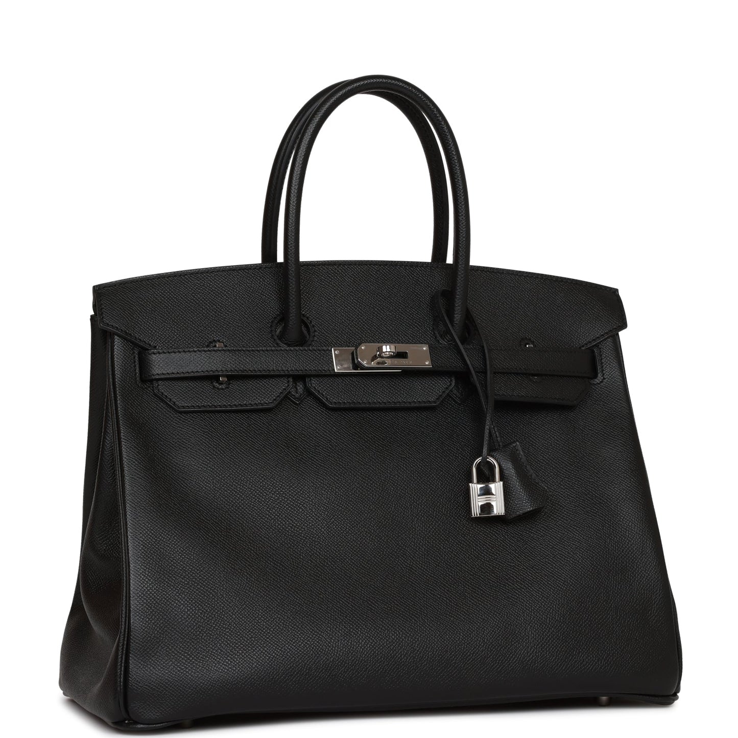 Hermes Birkin Epsom Palladium Hardware Handbag Black Travel Bag