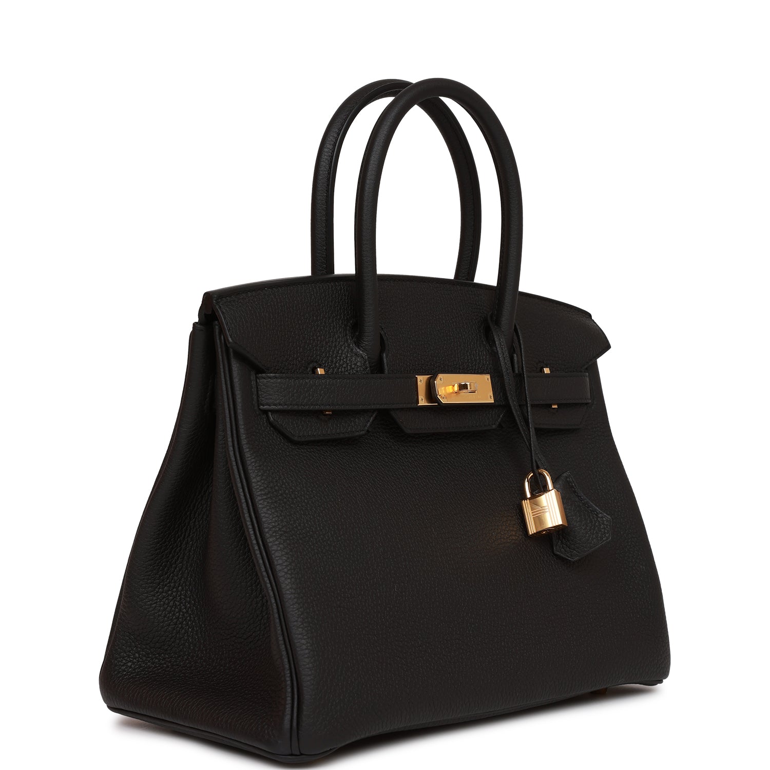 Hermes Birkin Togo Hardware Handbag Black Gold Travel Bag 28