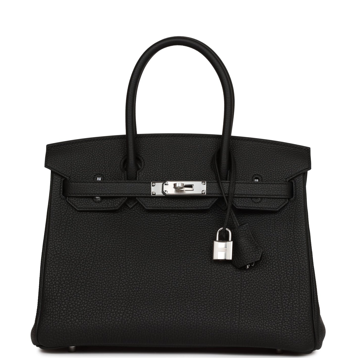 Hermes Birkin Togo Palladium Hardware Handbag Black Travel Bag 19