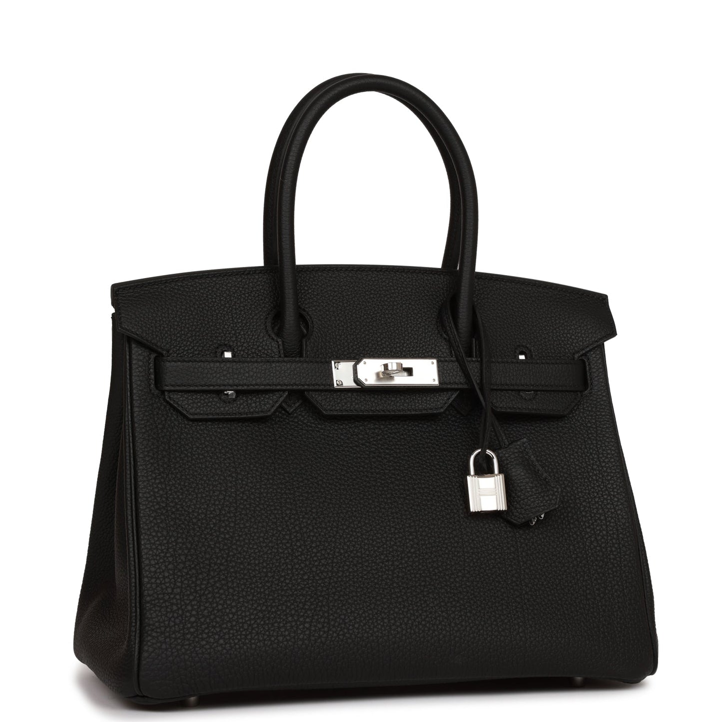 Hermes Birkin Togo Palladium Hardware Handbag Black Travel Bag 19