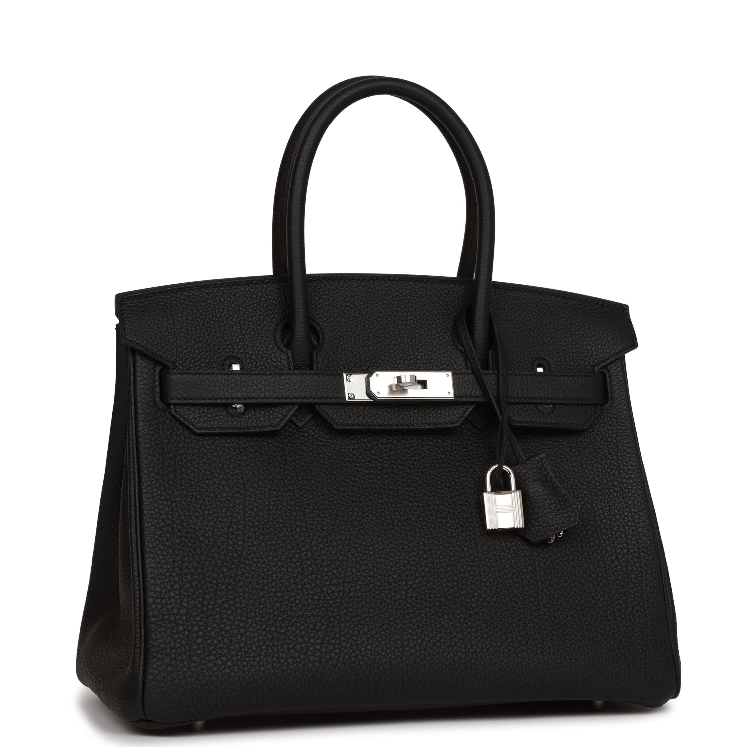 Hermes Birkin Togo Palladium Hardware Handbag Black Travel Bag 19