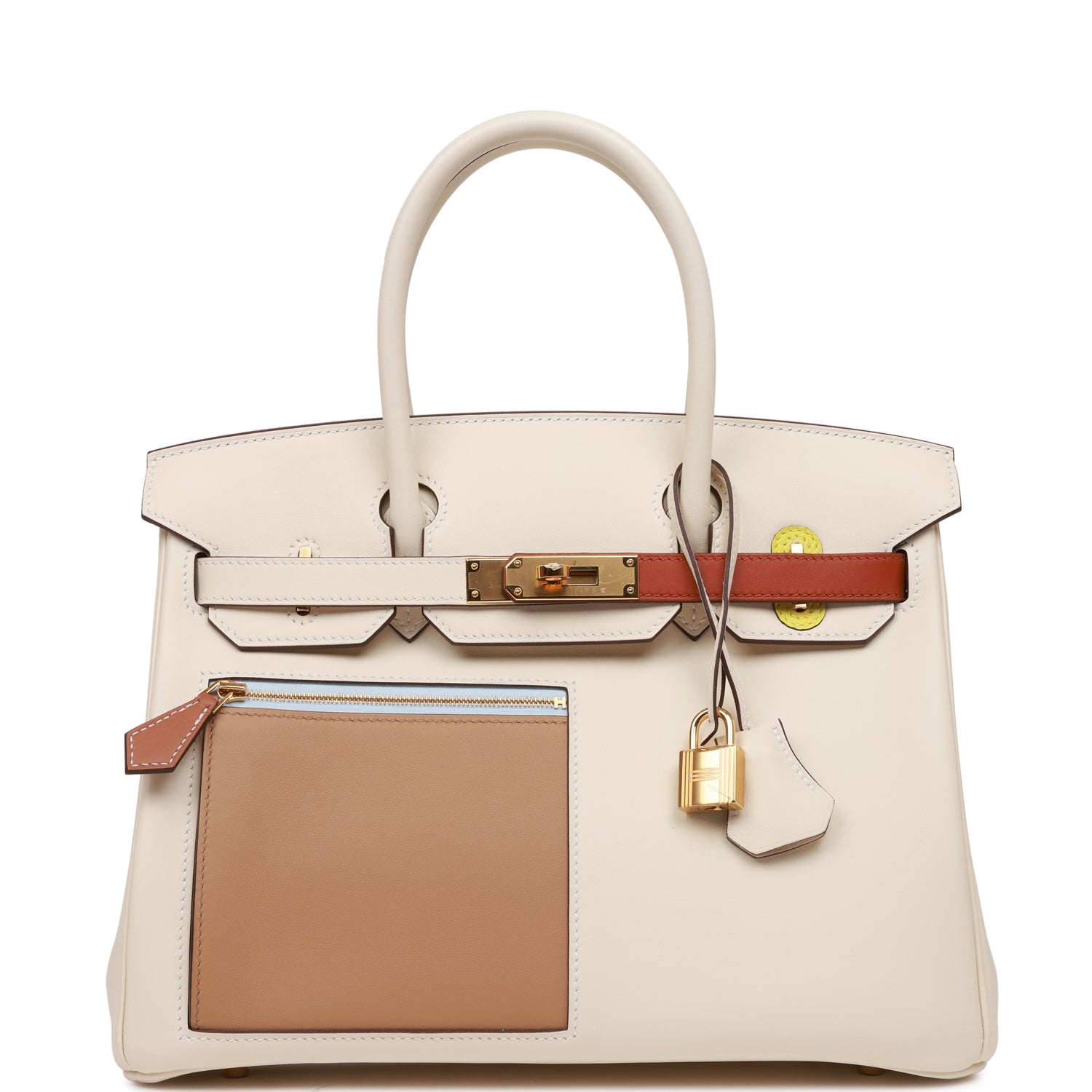 Hermes Colormatic Birkin Nata Chai And Cuivre Swift Gold Travel Bag Gold Hardware