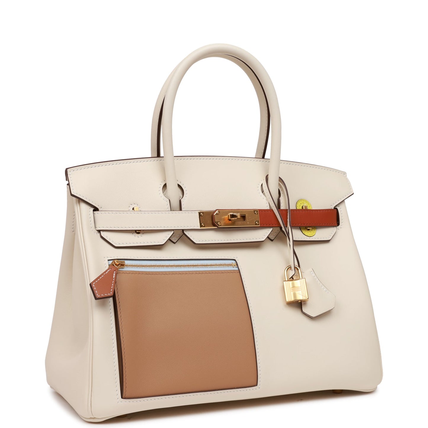 Hermes Colormatic Birkin Nata Chai And Cuivre Swift Gold Travel Bag Gold Hardware