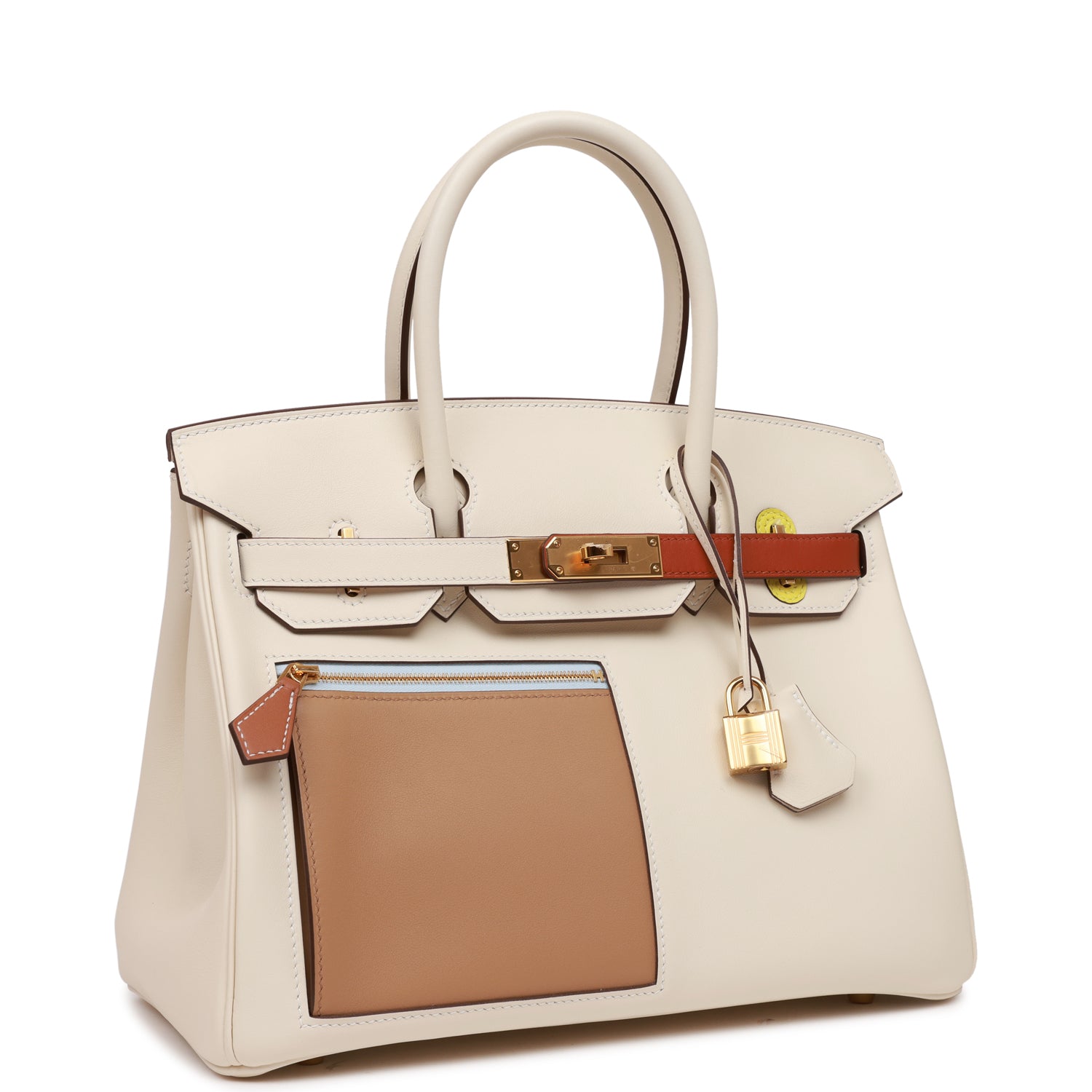 Hermes Colormatic Birkin Nata Chai And Cuivre Swift Gold Travel Bag