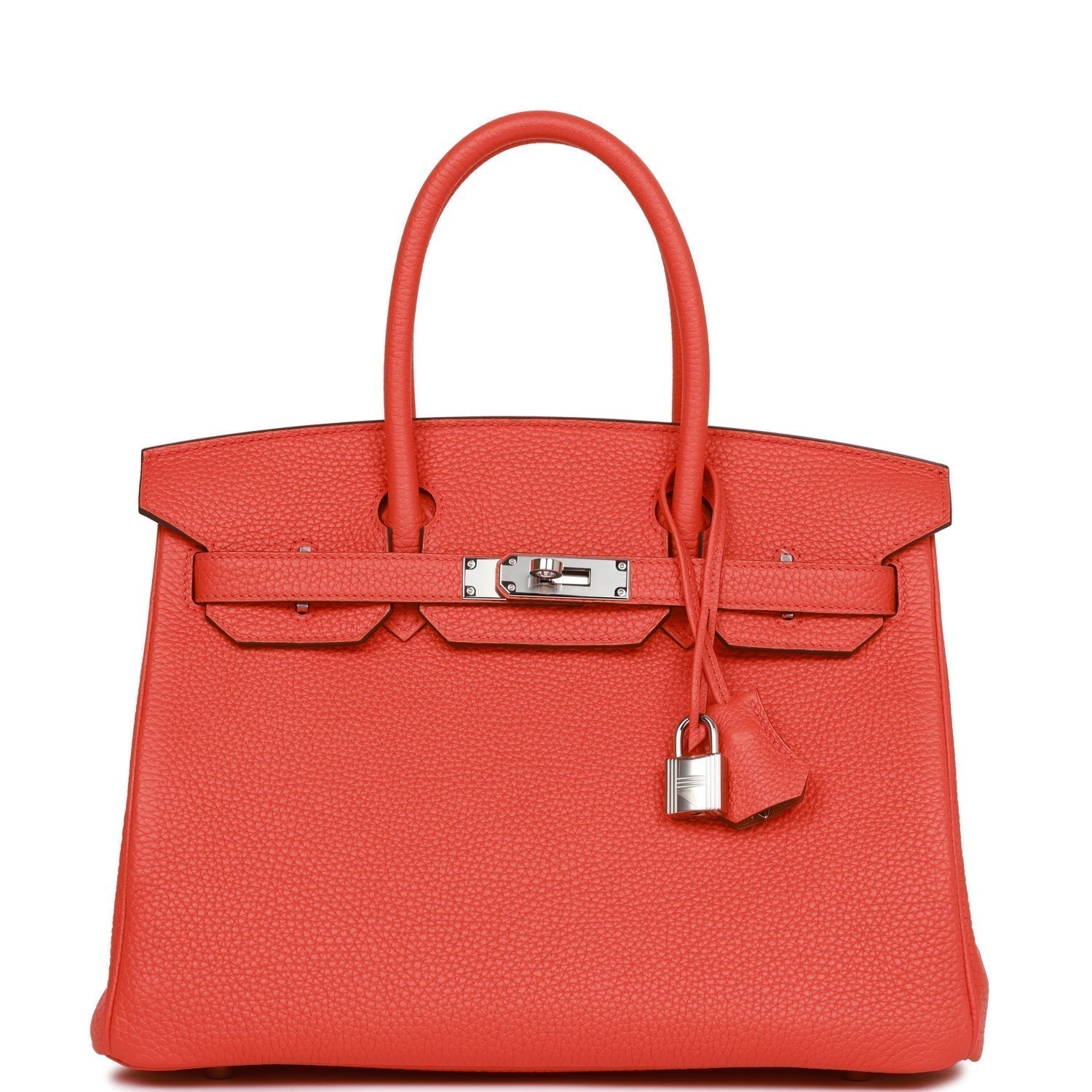 Hermes Birkin Orange Poppy Verso Togo Palladium Hardware Travel Bag