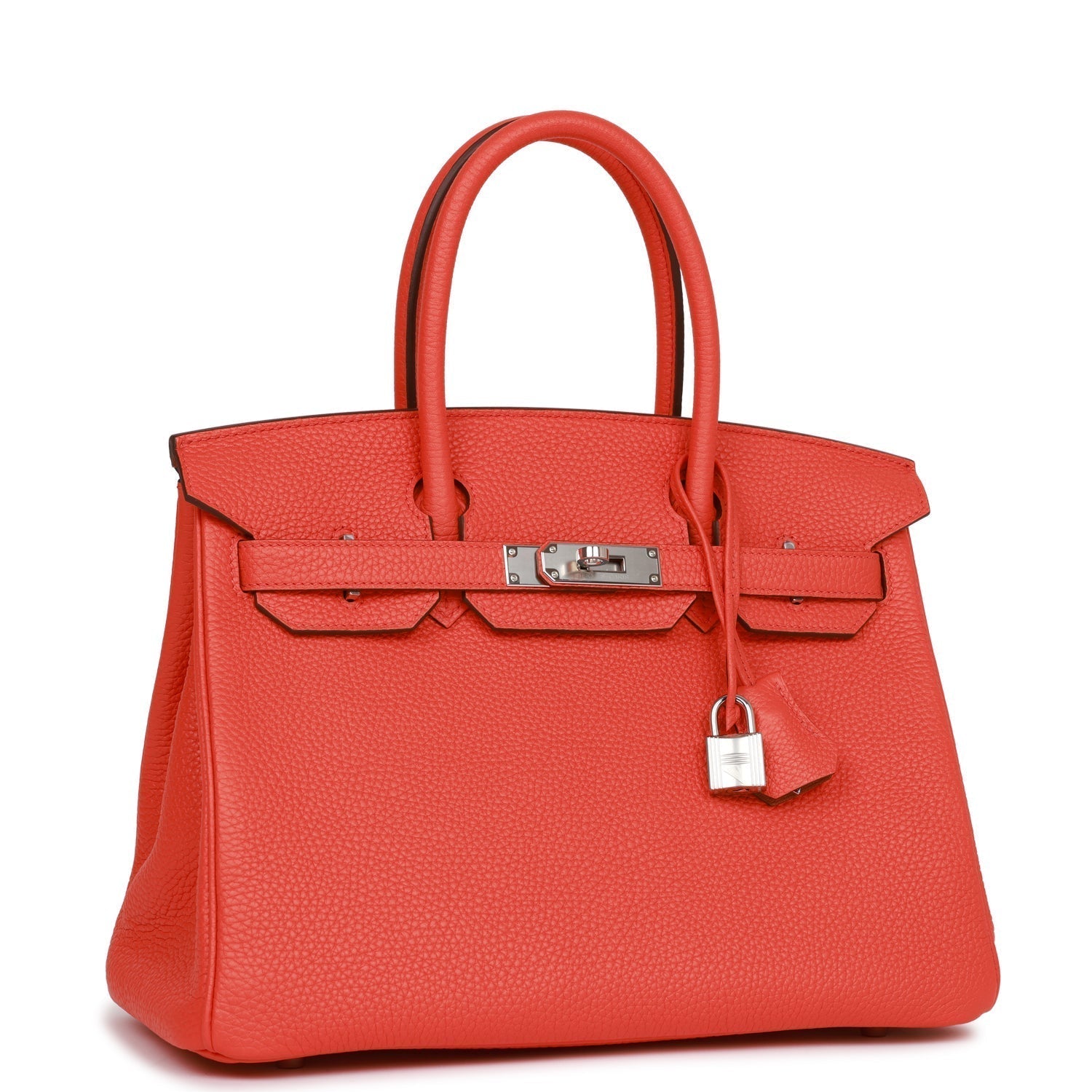 Hermes Birkin Orange Poppy Verso Togo Palladium Hardware Travel Bag