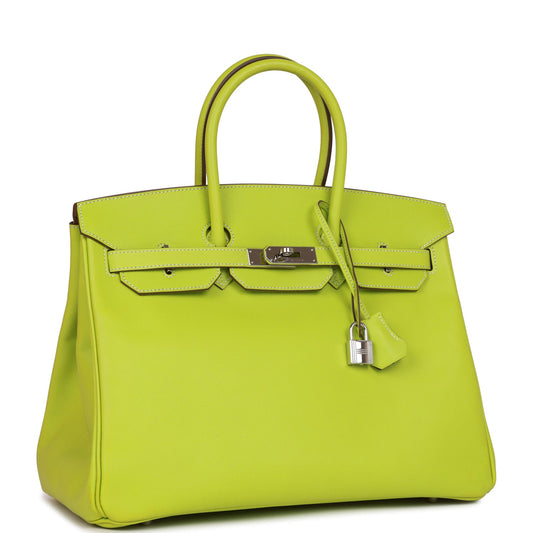 Hermes Birkin Kiwi Candy Epsom Palladium Hardware Handbag Travel Bag