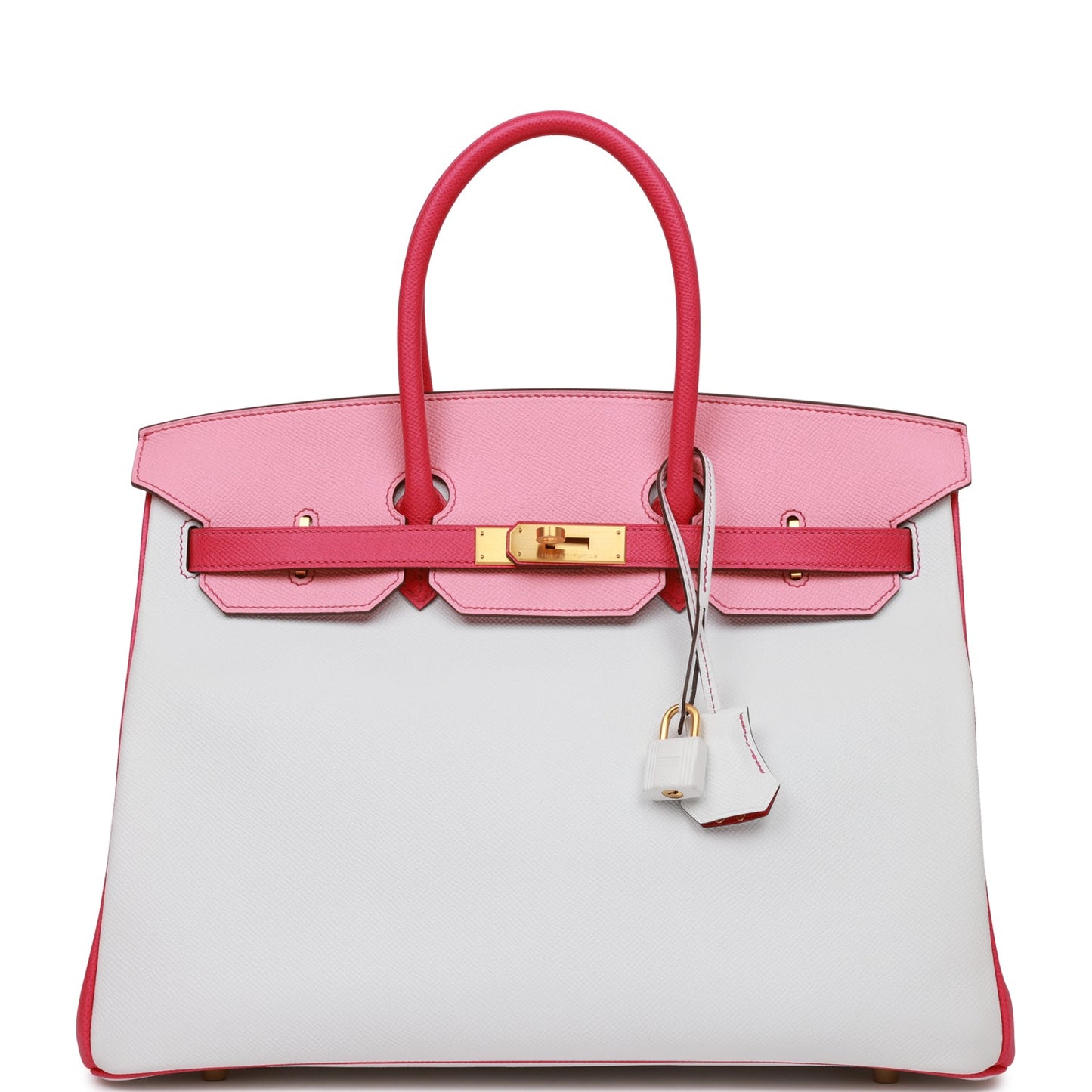 Hermes Special Order Hss Birkin Rose Tyrien Rose White Gold Travel Bag