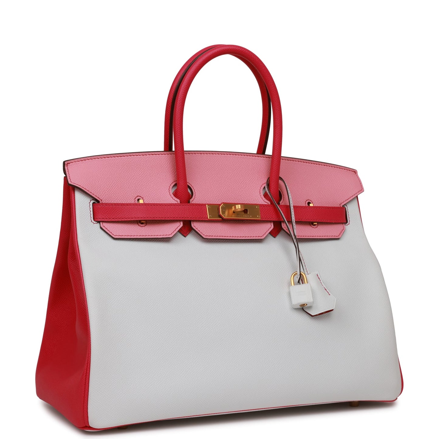 Hermes Special Order Hss Birkin Rose Tyrien Rose White Gold Travel Bag