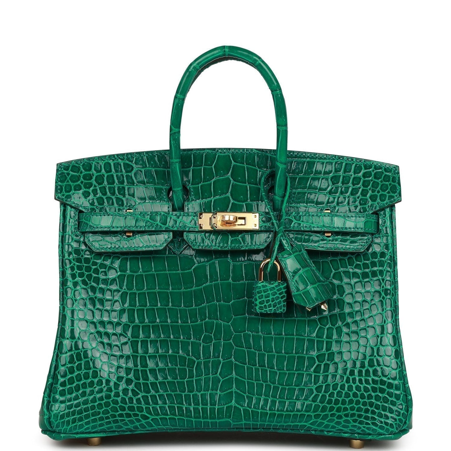 Hermes Special Order Hss Birkin Emerald Shiny Porosus Gold Travel Bag
