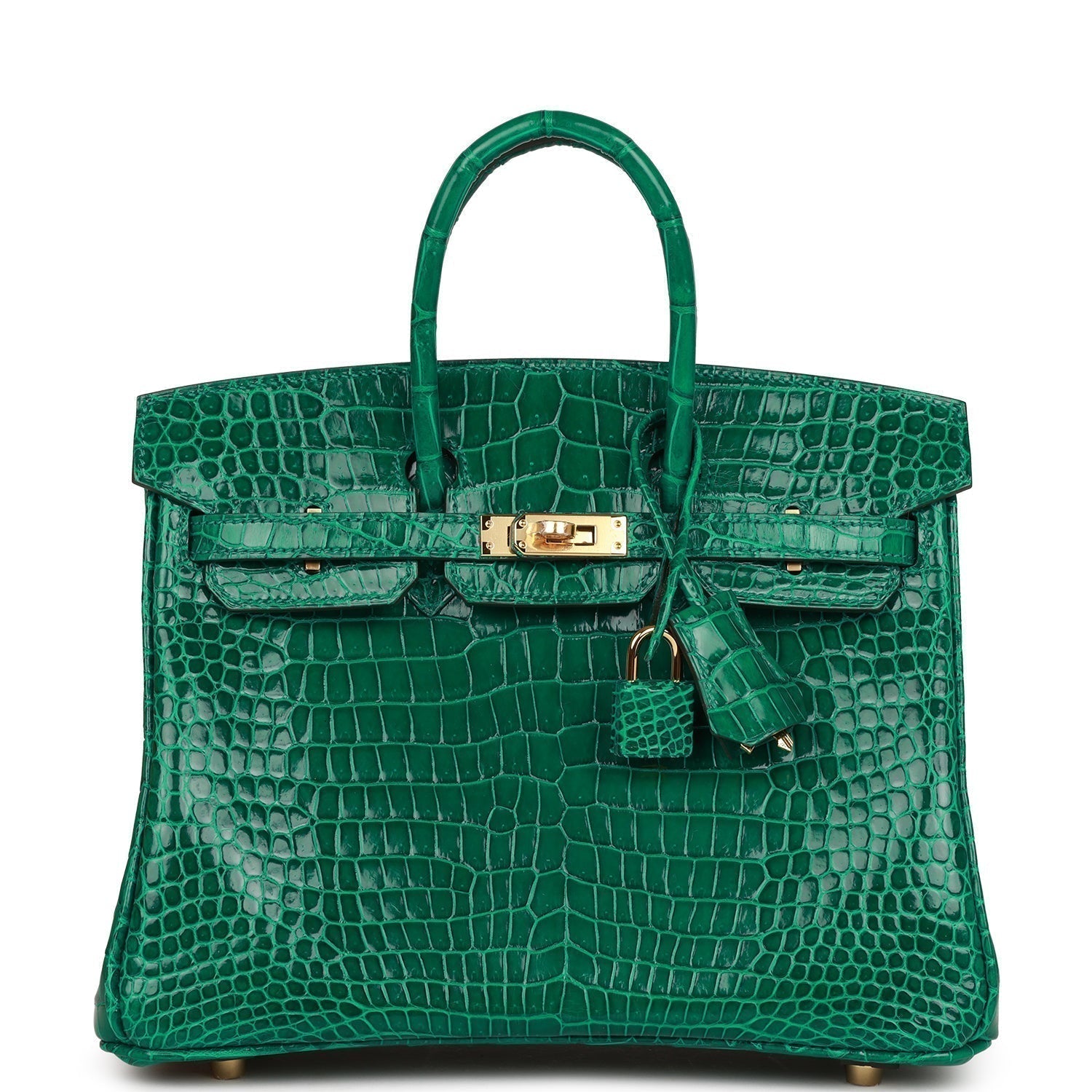 Hermes Special Order Hss Birkin Emerald Shiny Porosus Gold Travel Bag