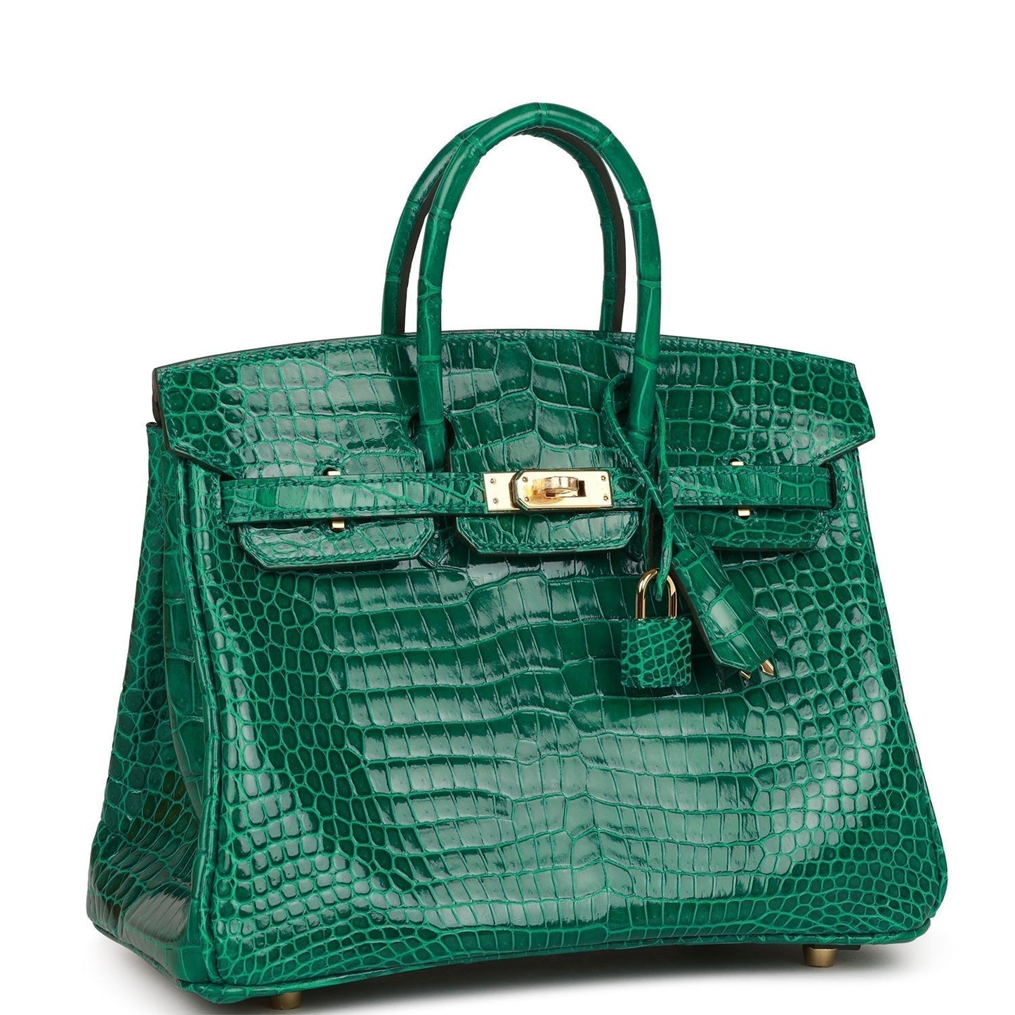 Hermes Special Order Hss Birkin Emerald Shiny Porosus Gold Travel Bag