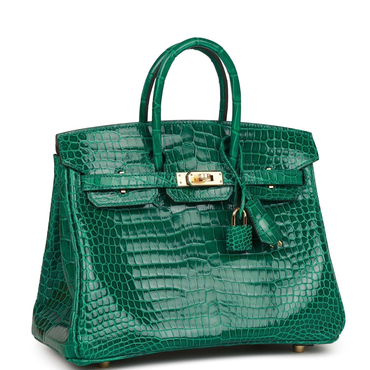 Hermes Special Order Hss Birkin Emerald Shiny Porosus Gold Travel Bag