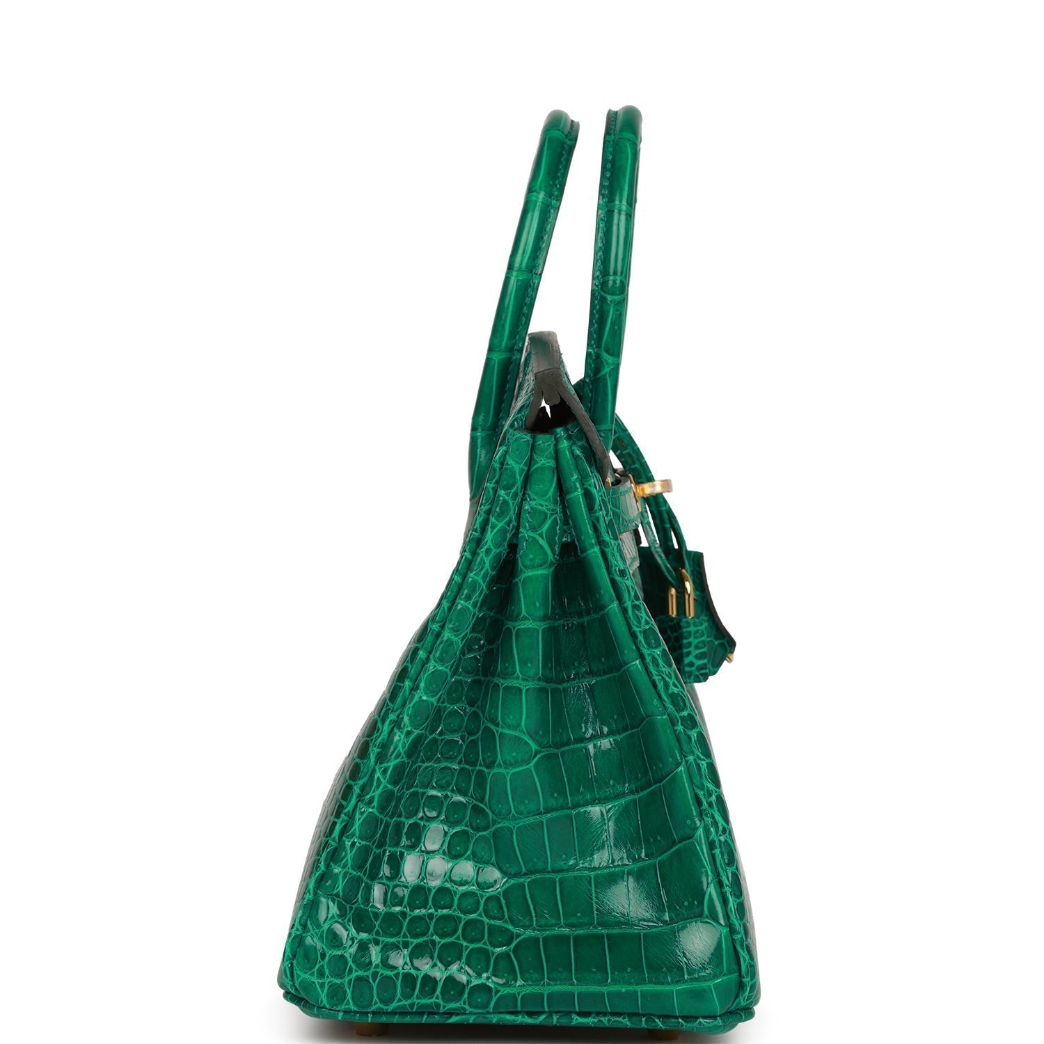 Hermes Special Order Hss Birkin Emerald Shiny Porosus Gold Travel Bag