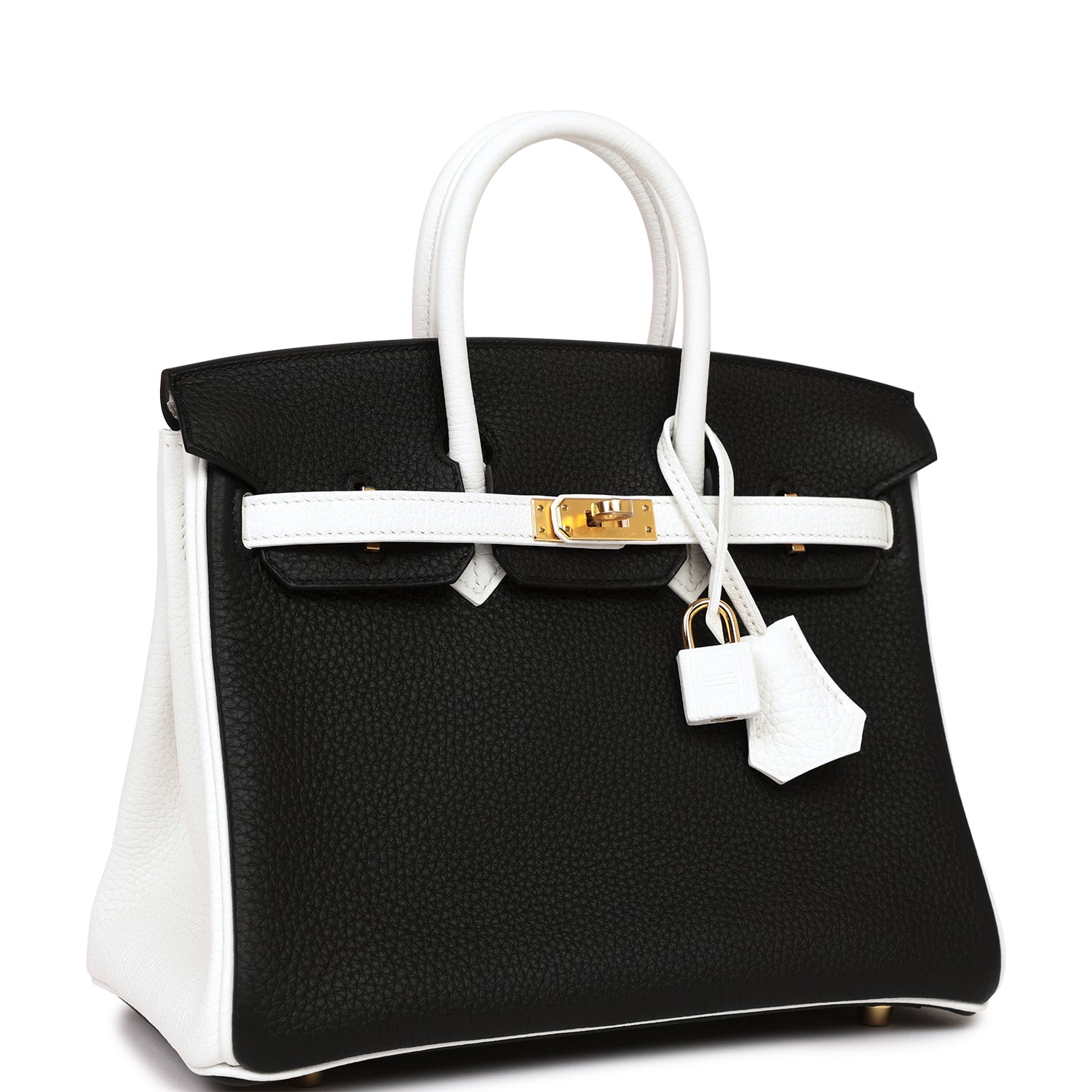 Hermes Special Order Hss Birkin And Clemence Hardware Handbag Black White Gold Travel Bag