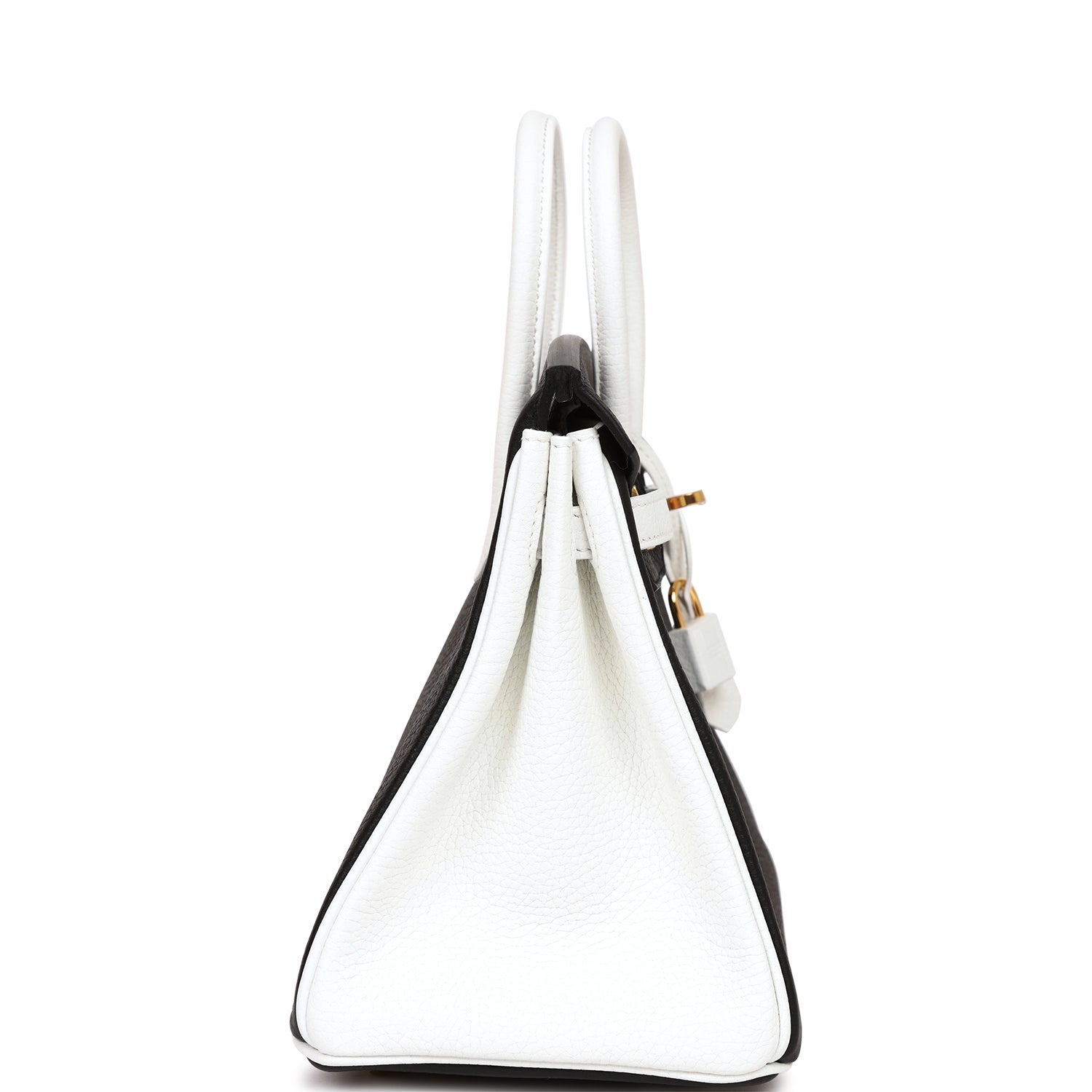 Hermes Special Order Hss Birkin And Clemence Hardware Handbag Black White Gold Travel Bag