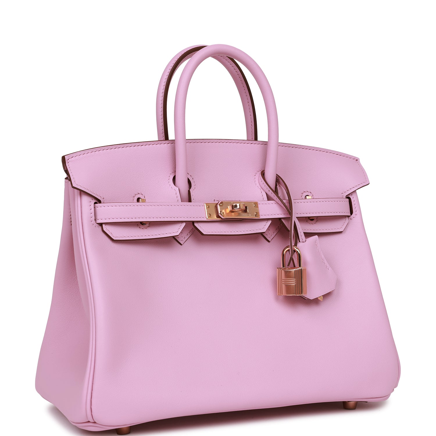 Hermes Birkin Mauve Sylvestre Swift Rose Hardware Handbag Gold Travel Bag