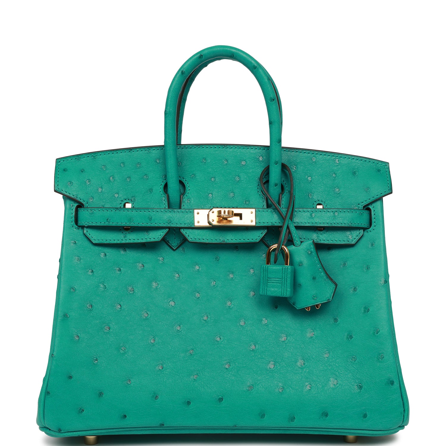 Hermes Birkin Vert Verone Ostrich Hardware Handbag Gold Travel Bag