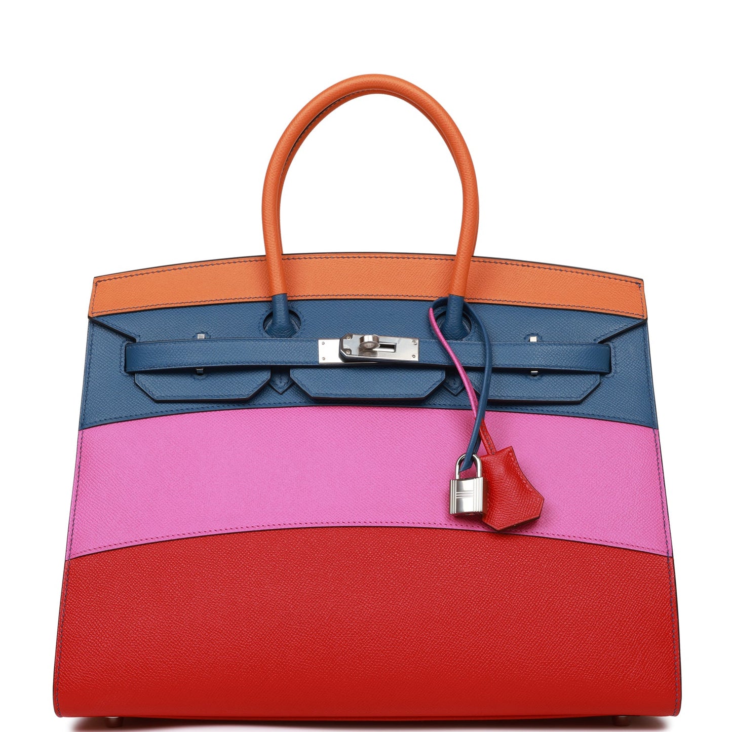 Hermes Birkin Sellier Rainbow Epsom Palladium Hardware Handbag Travel Bag