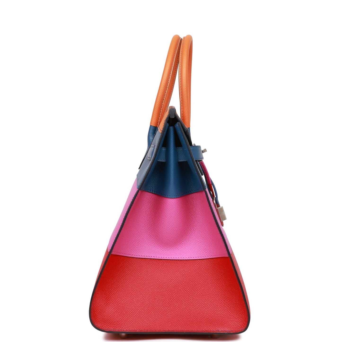 Hermes Birkin Sellier Rainbow Epsom Palladium Hardware Handbag Travel Bag