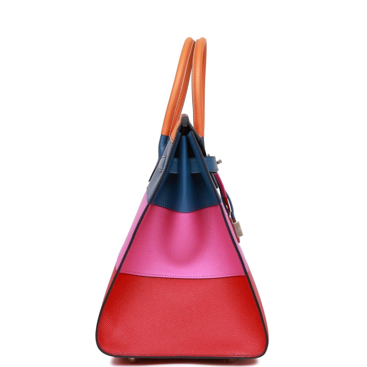 Hermes Birkin Sellier Rainbow Epsom Palladium Hardware Handbag Travel Bag