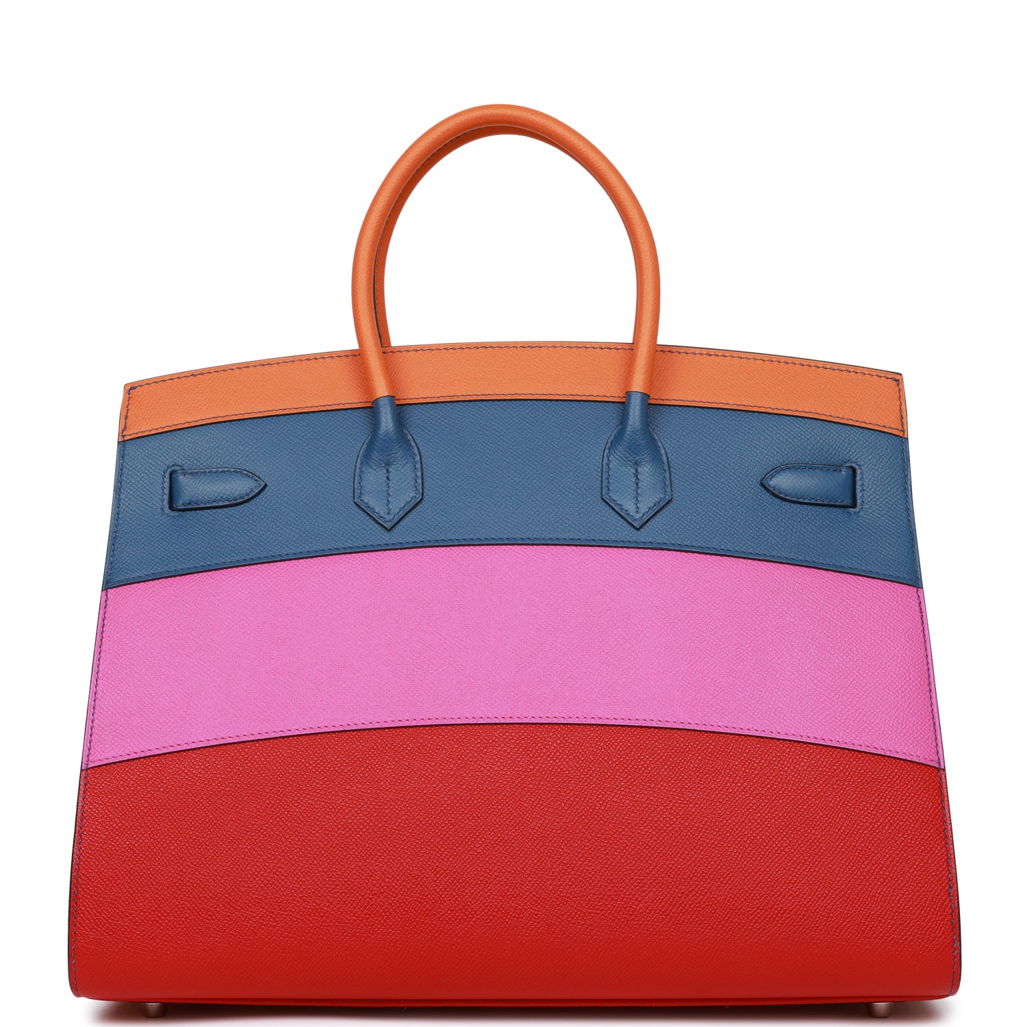 Hermes Birkin Sellier Rainbow Epsom Palladium Hardware Handbag Travel Bag
