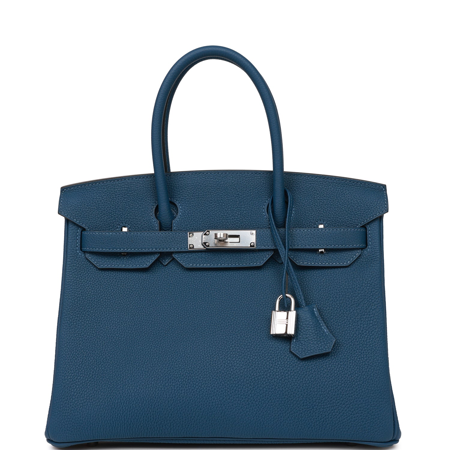 Hermes Birkin Deep Togo Palladium Hardware Handbag Blue Travel Bag