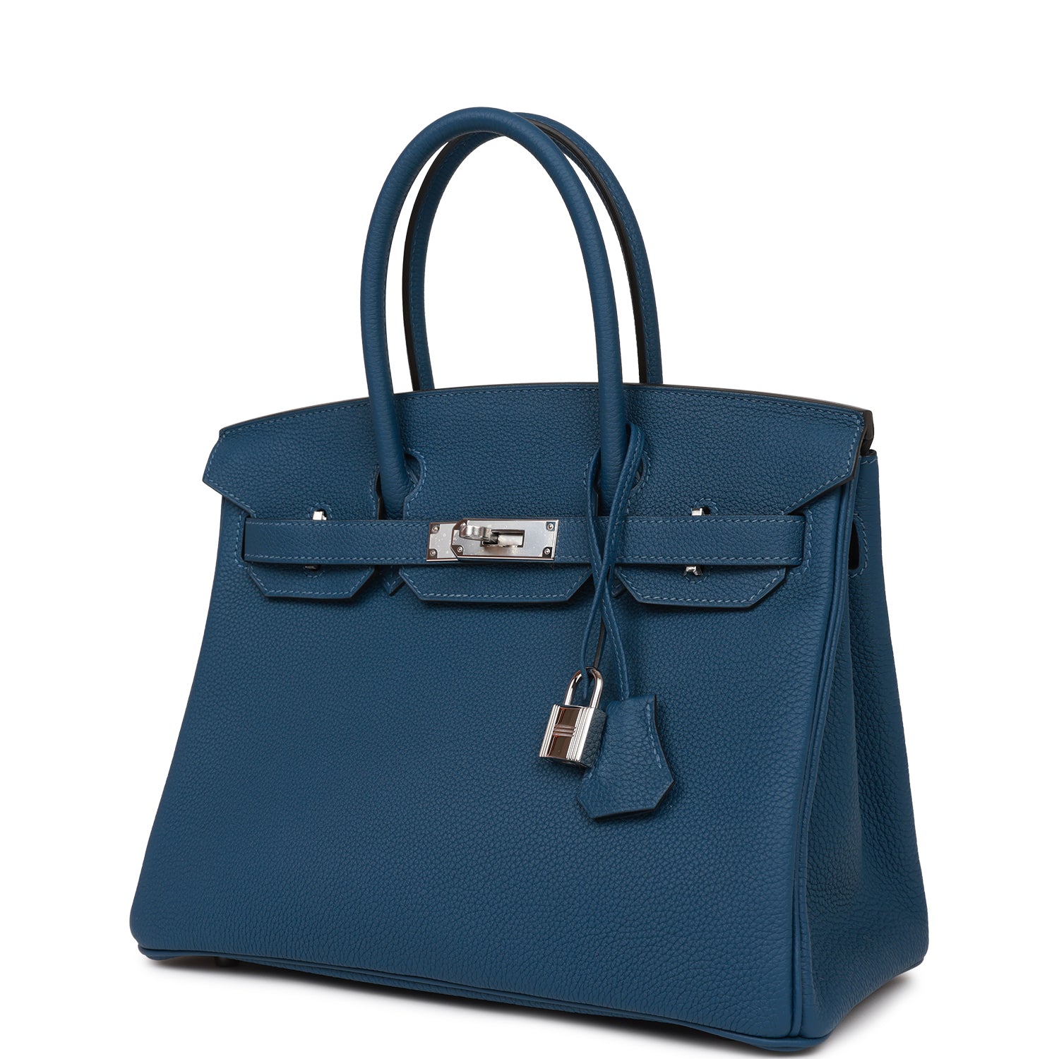 Hermes Birkin Deep Togo Palladium Hardware Handbag Blue Travel Bag