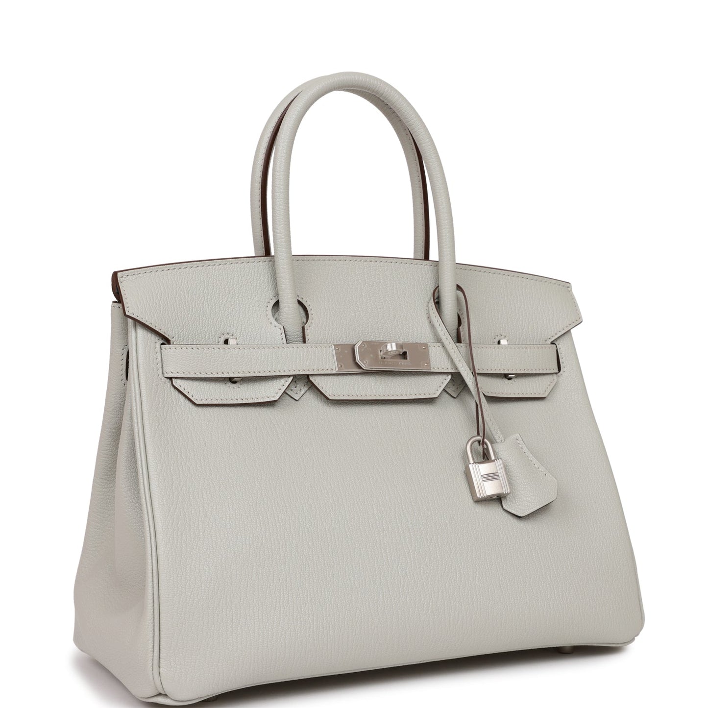 Hermes Birkin Gris Perle Verso Chevre Brushed Palladium Travel Bag 3